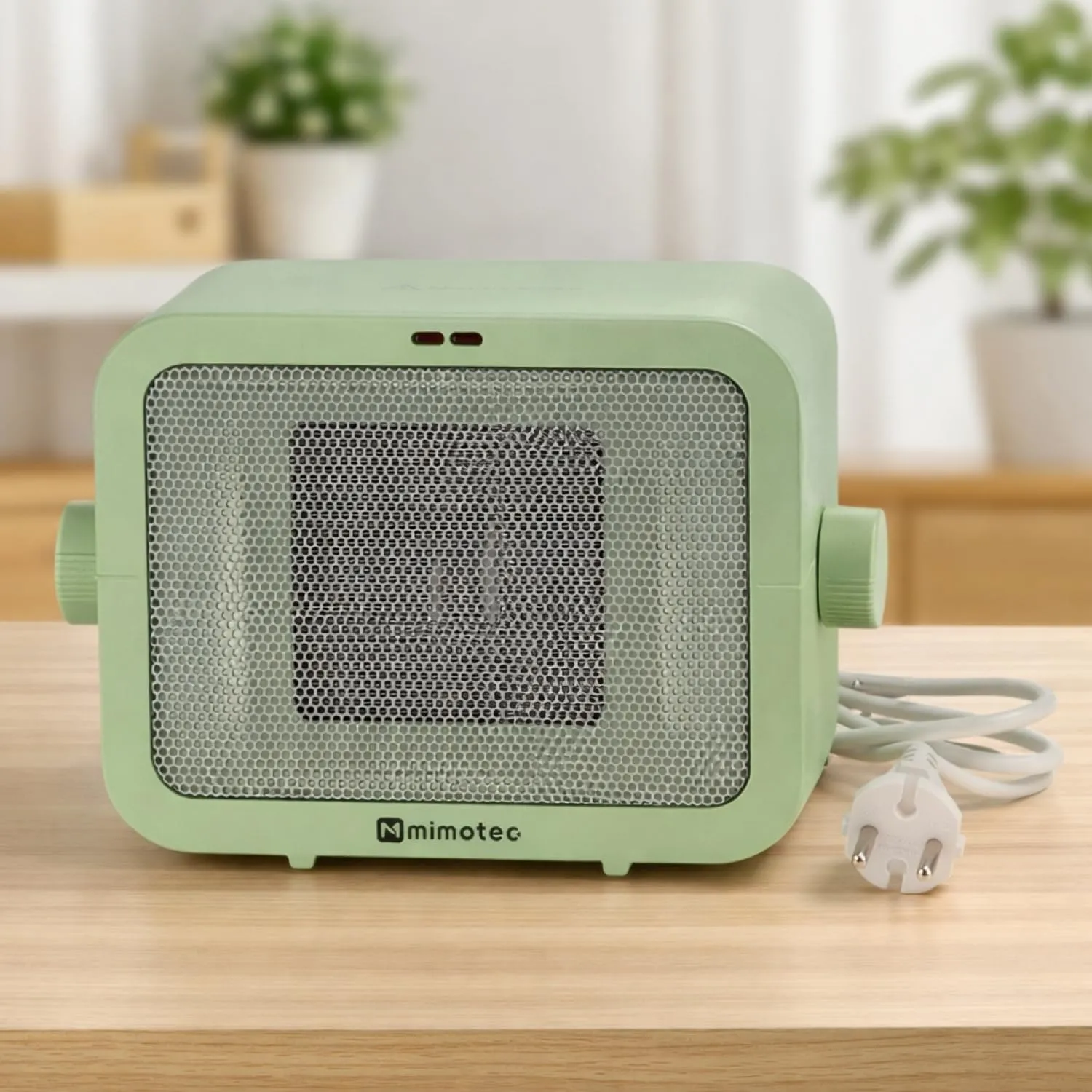 M Mimotec – Calefattore Ceramico Elettrico Green Scatola 1500W, Potenza Regolabile 750–1500W, Silenzioso, Protezione contro il Surriscaldamento, Calefattore Portatile per Interni