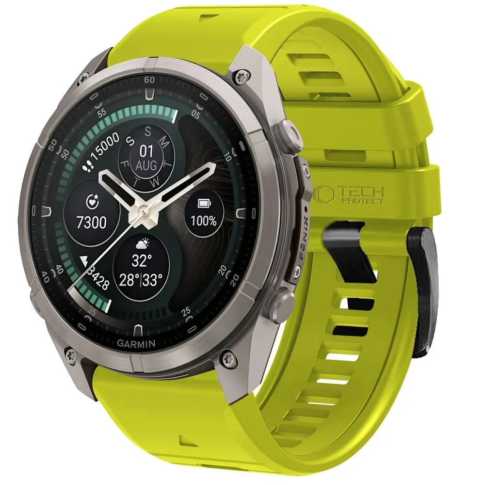 Cinturino in silicone Techsuit per Garmin Fenix 5X / 5X Plus / 6X / 6X Pro / 7X / 8 / 8 Pro / 9 / 9 Pro, Verde