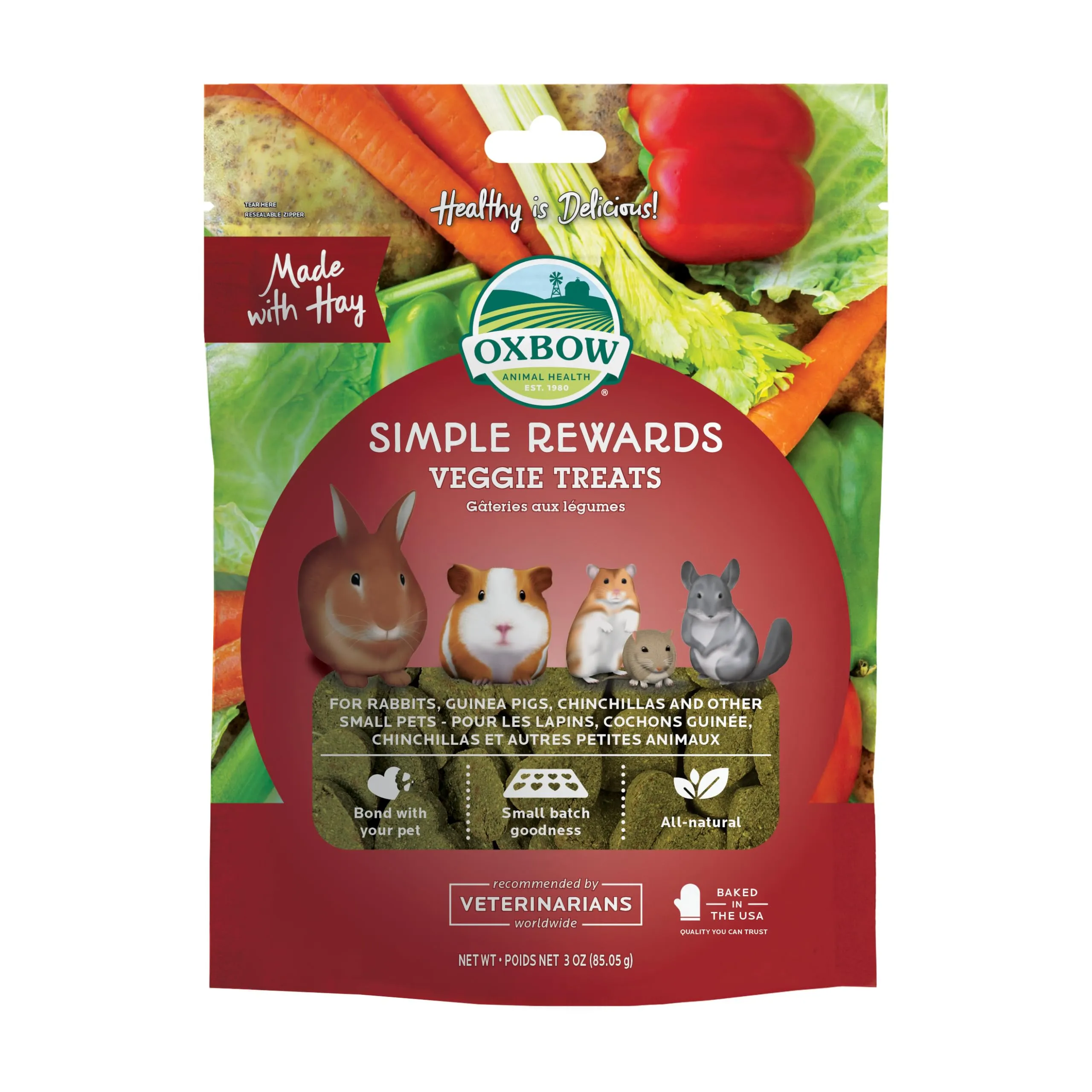 Oxbow Animal Health Simple Rewards Veggie Treat per animali domestici, 85 g