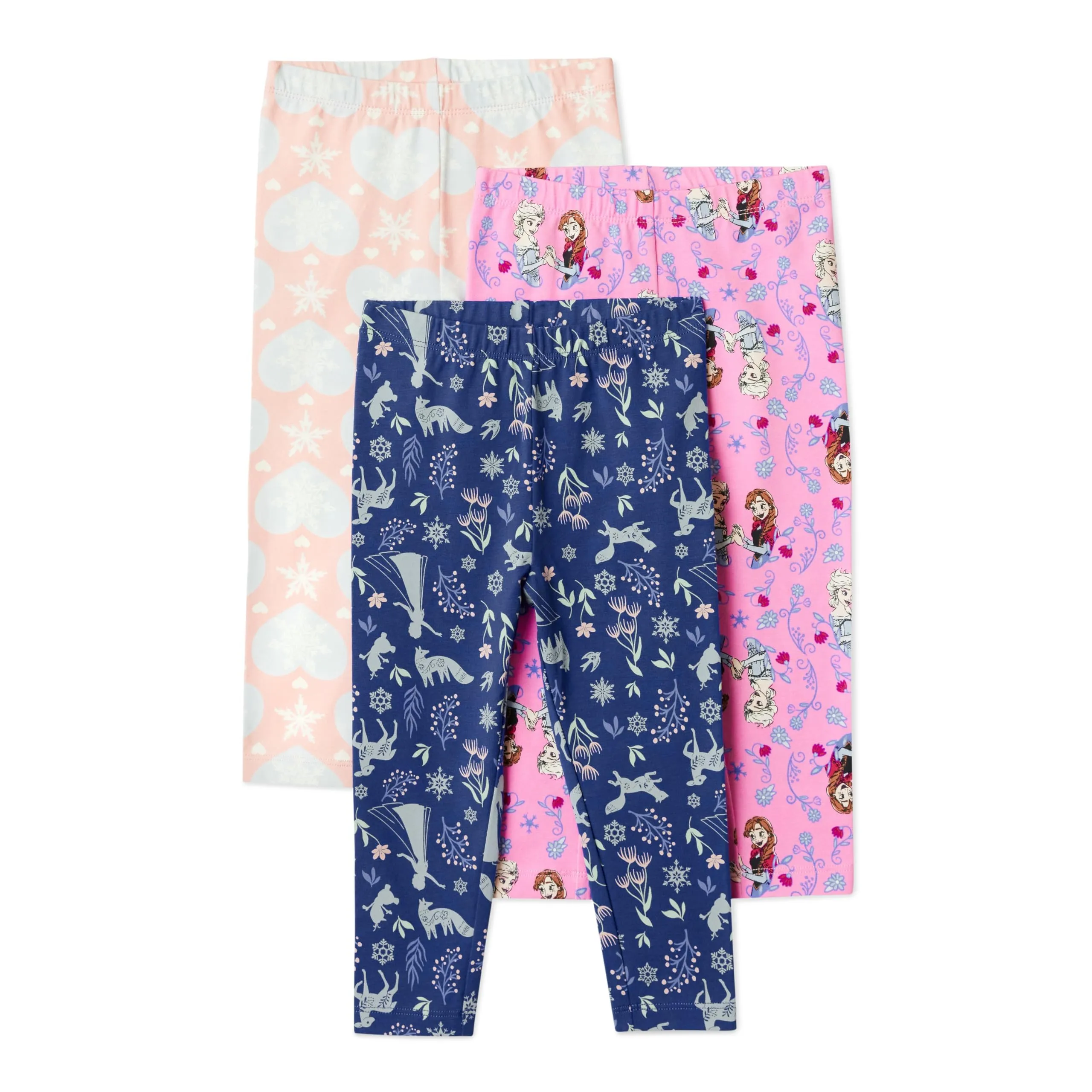 Amazon Essentials Disney - Confezione da 3 Leggings da Bambina, Motivo Frozen Friends, 11-12 anni