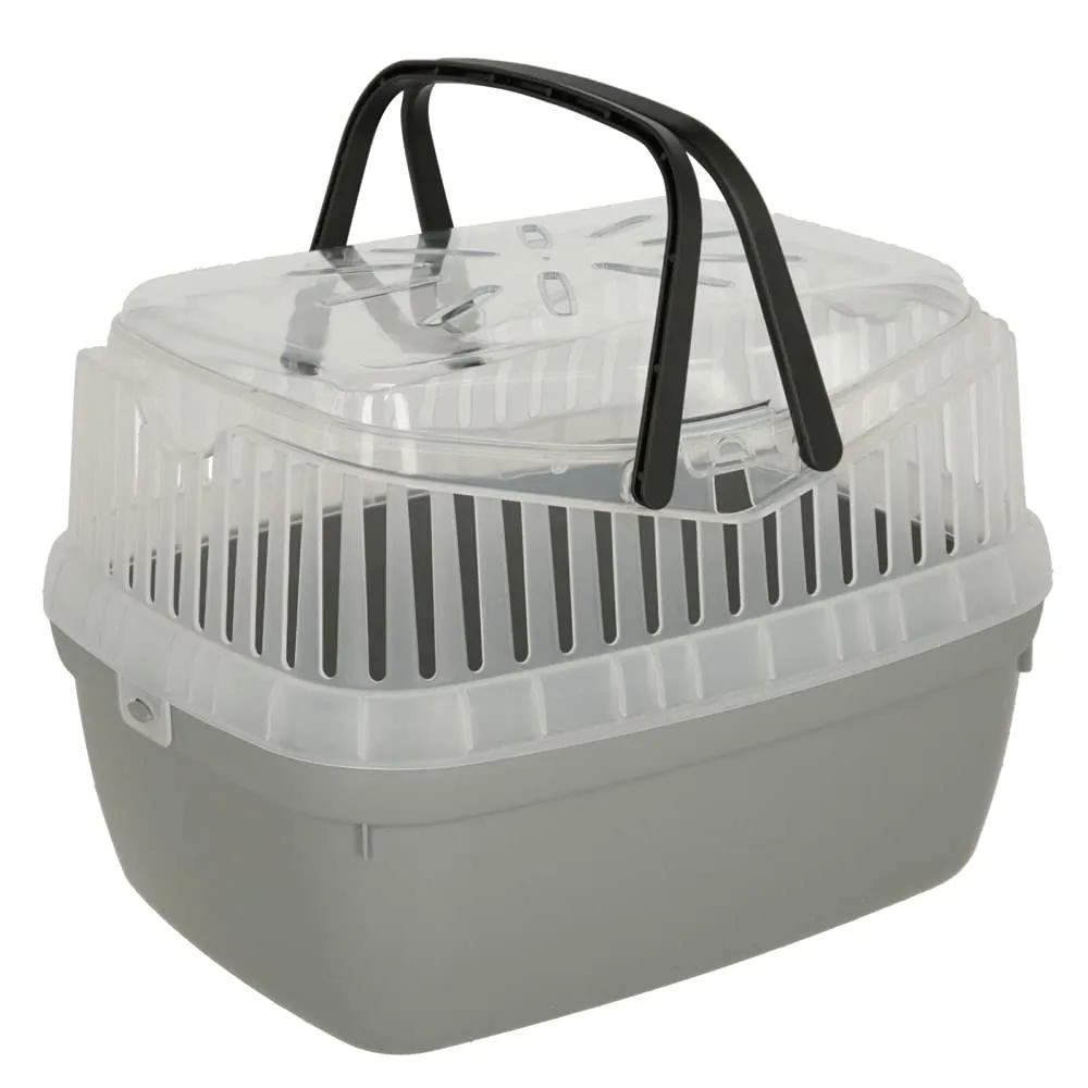 Kerbl Pet Transportbox Portobello, trasportino per animali, 30x23x23cm, plastica, grigio, per criceti, porcellini d'India, roditori