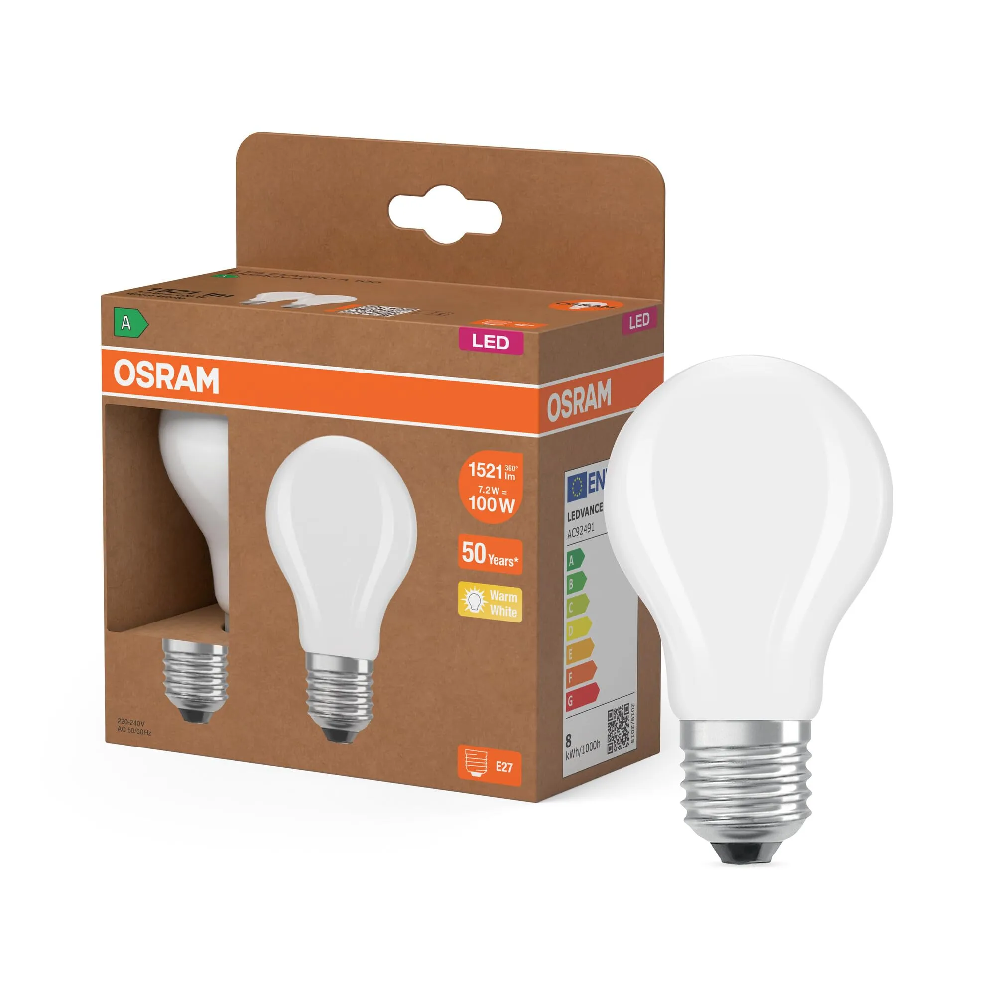 OSRAM LED CLASSIC A 100 Filament Classe di efficienza energetica A