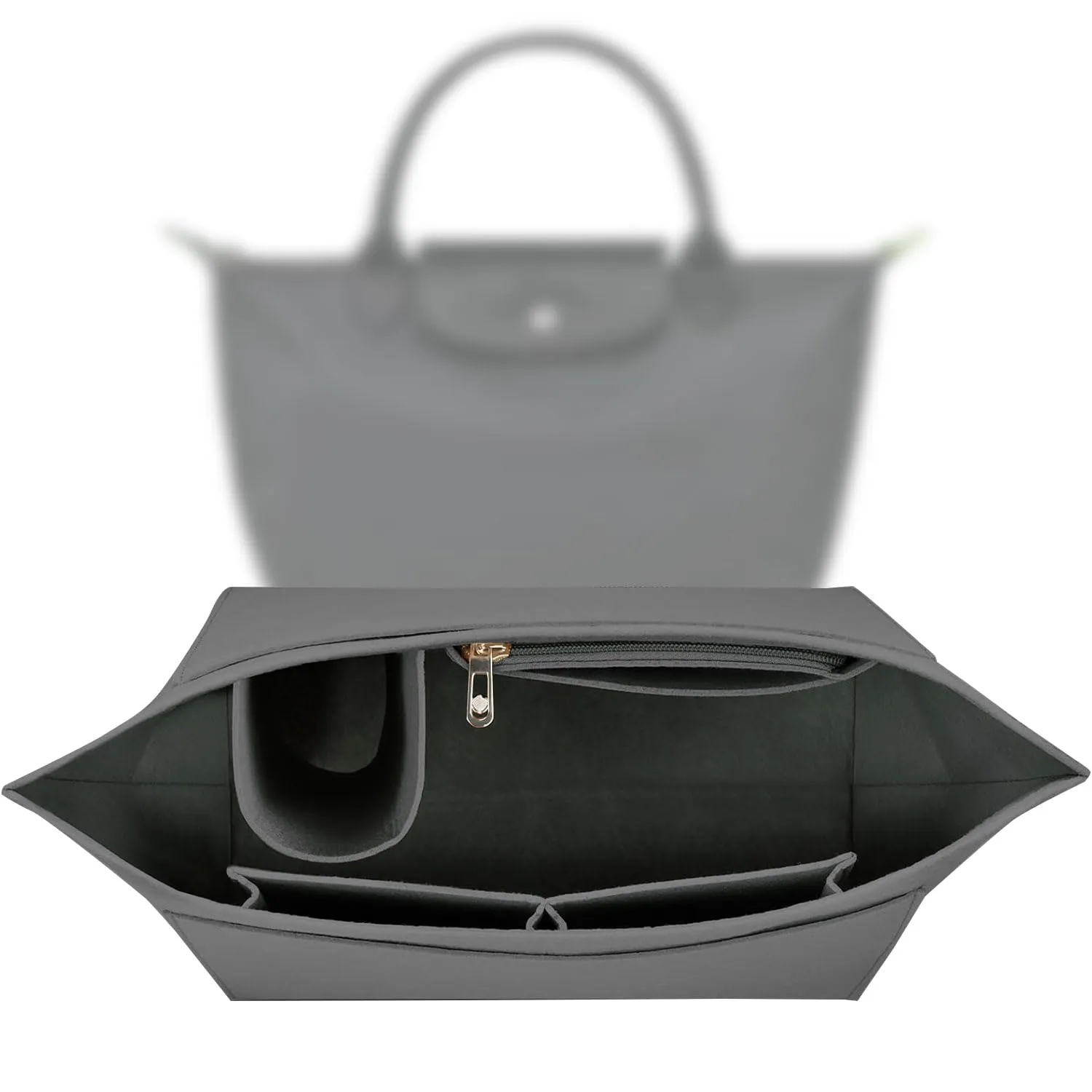 Sunshine smile Organizer per borsa Longchamp, Organizer per Longchamp Pliage S, Organizzatore interno per borsa, Organizzatore per borsa, Borsa a mano in feltro multi-tasca, Organizzatore per borsa in