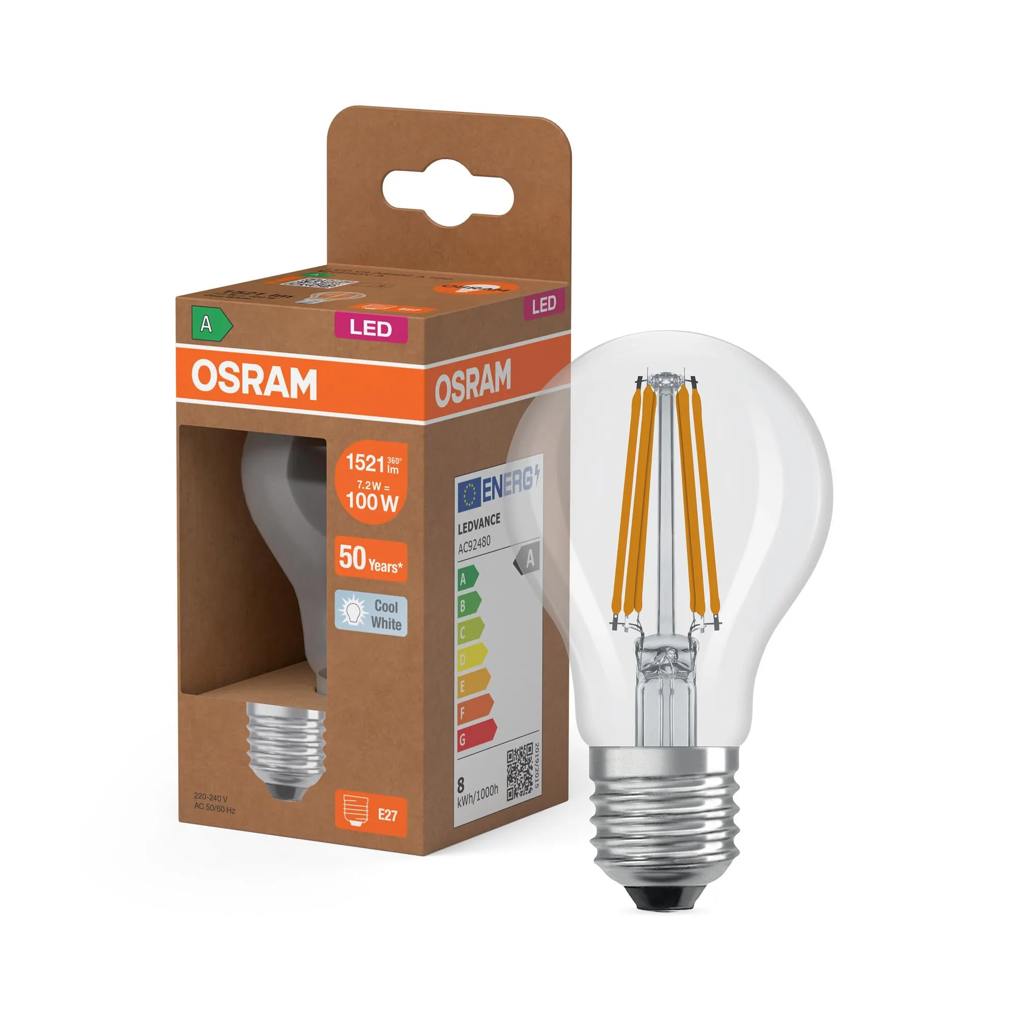 OSRAM LED CLASSIC A 100 Filament Classe di efficienza energetica A