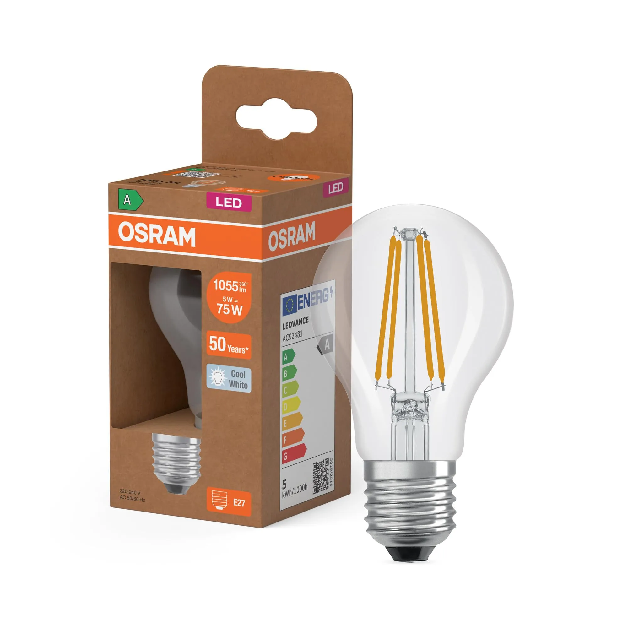 OSRAM LED CLASSIC A 75 Filament Classe di efficienza energetica A