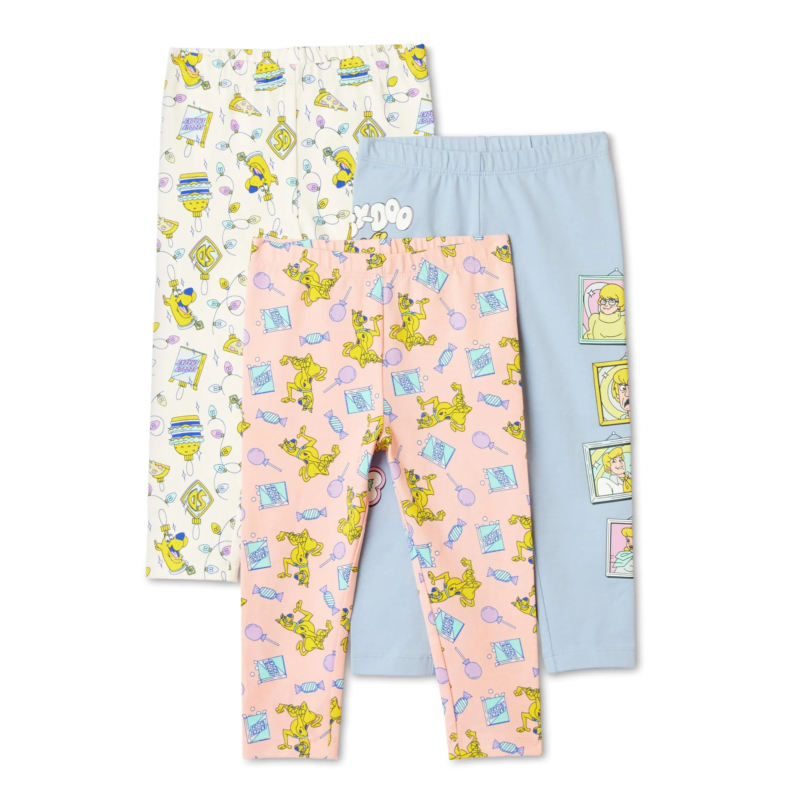 Amazon Essentials Warner Brothers - Leggings da Ragazza, Confezione da 3, Scooby And Friends, 11-12 anni
