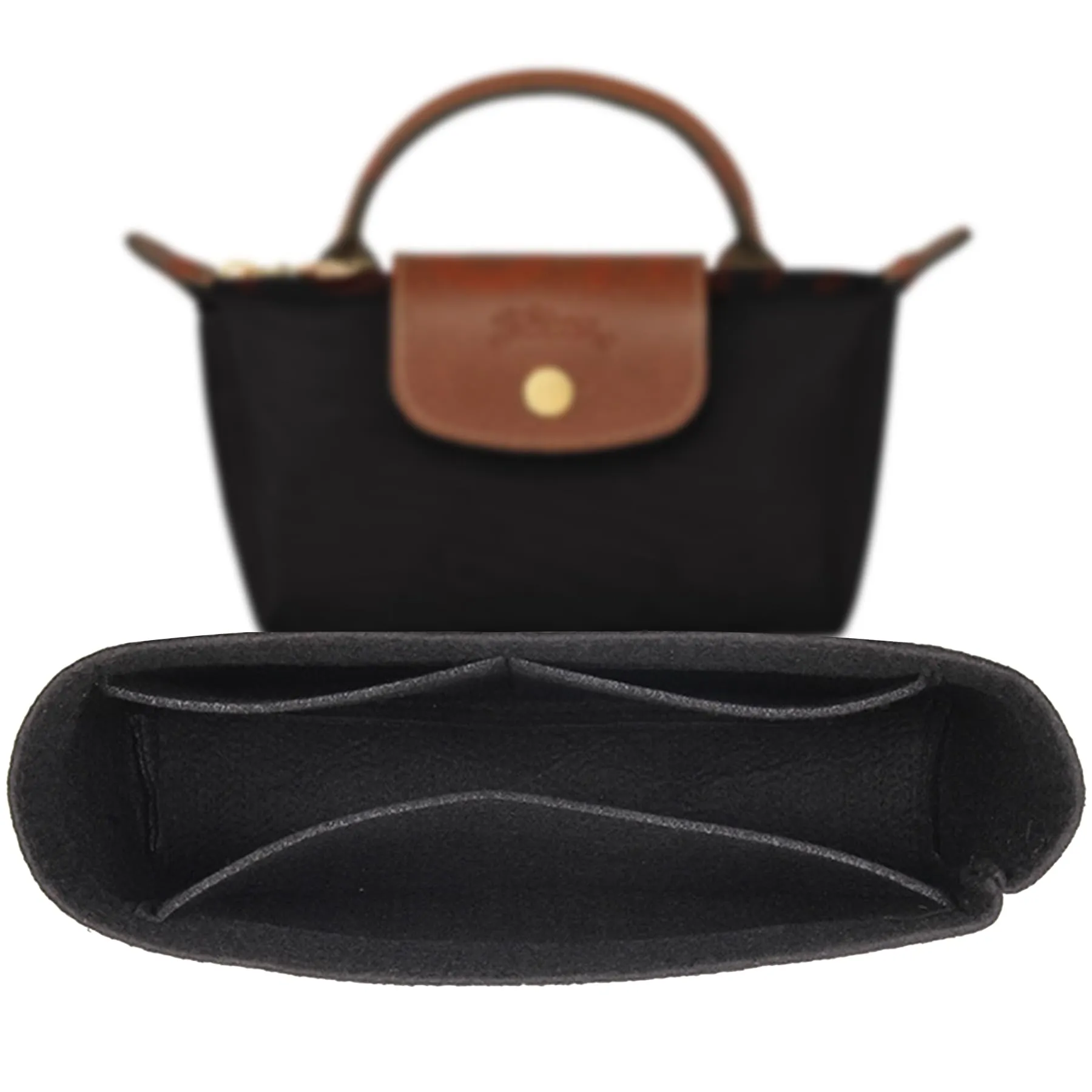 Sunshine smile Organizer per Longchamp,Pliage Feltro Organizer Borsa Donna,Lnserto Organizer per Borsa Longchamp,Organizer Multitasche in Feltro Organizzatore per Borsa Longchamp