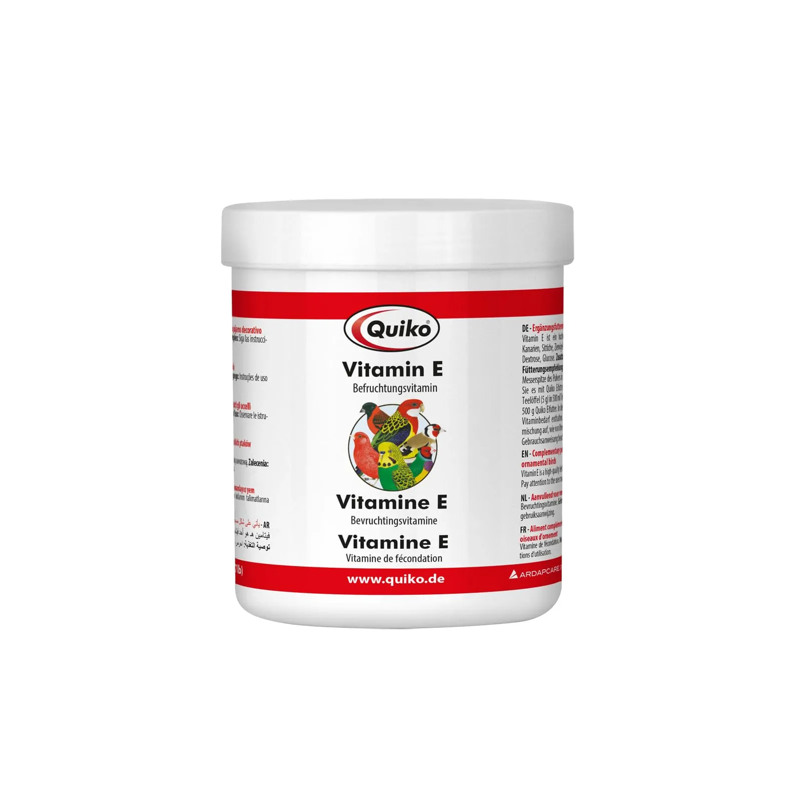 Quiko Vitamina E 350g Vitamina Fertilizzante per Uccelli da Compagnia, piccioni da Corsa e polli Supporta la Riproduzione e promuove Risultati eccellenti