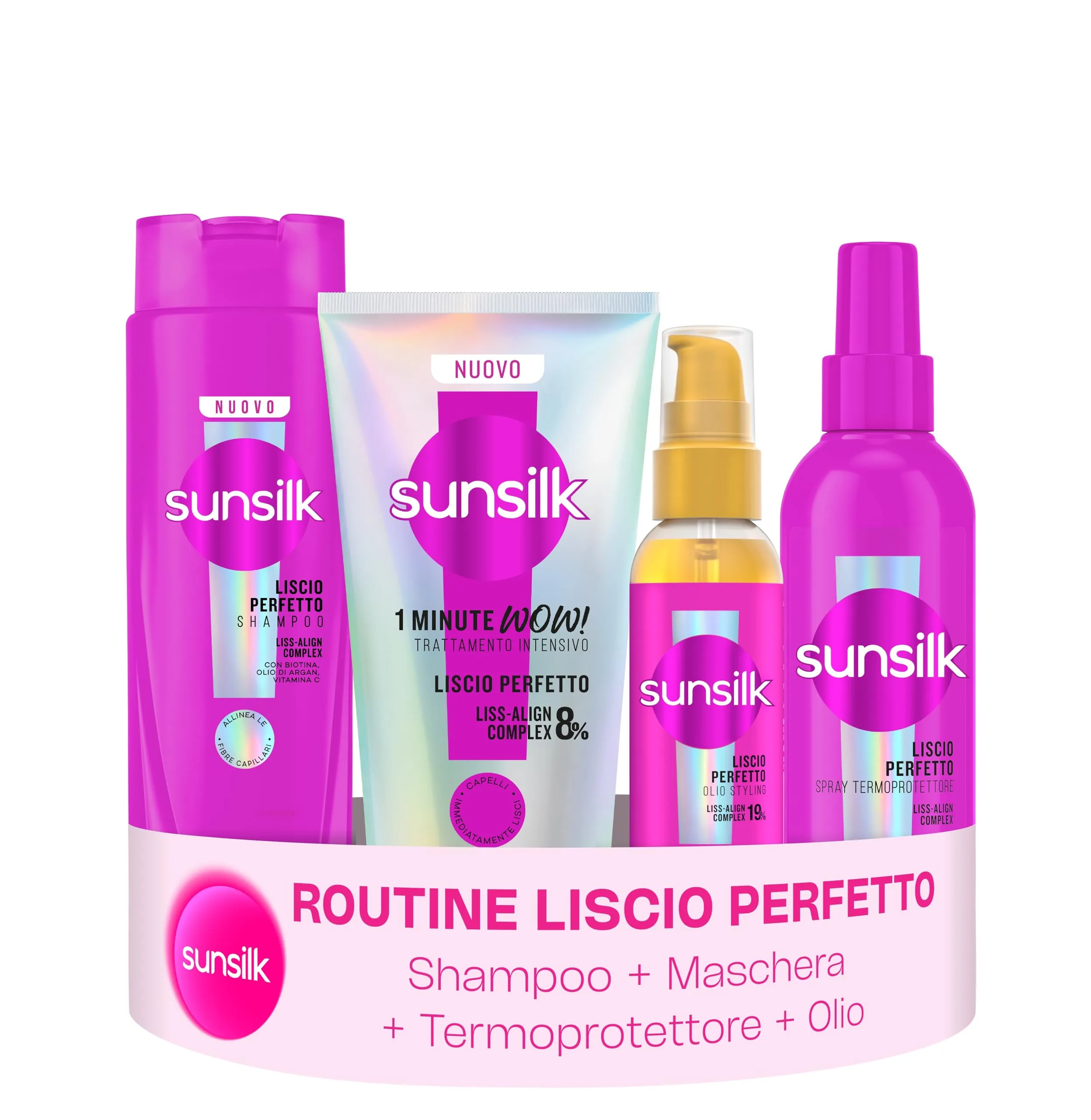 Sunsilk Kit Liscio Perfetto Set 4 Prodotti Capelli Lisci Anticrespo