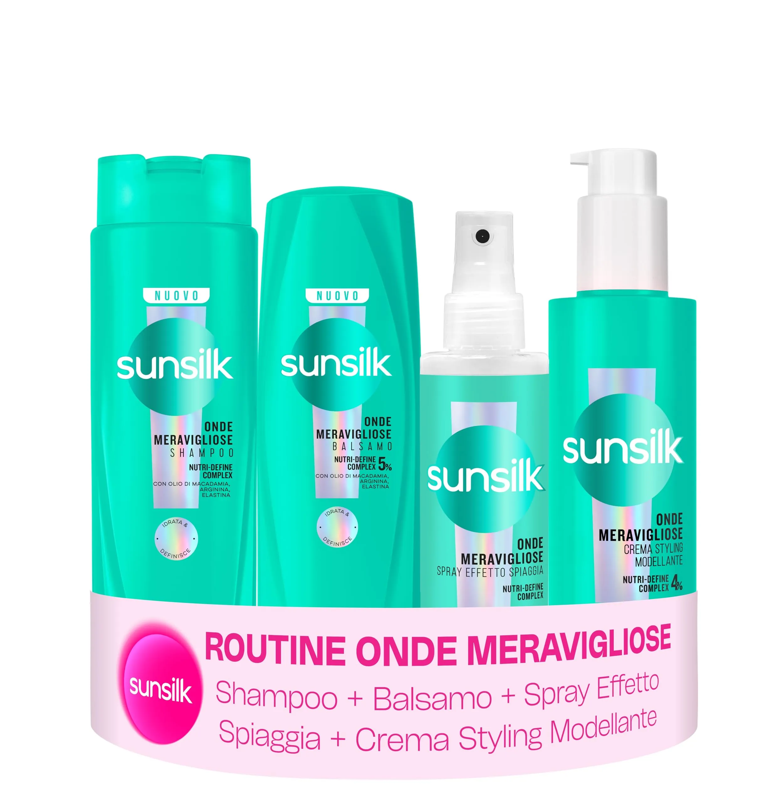Sunsilk Kit Onde Meravigliose Set 4 Prodotti per Capelli Mossi