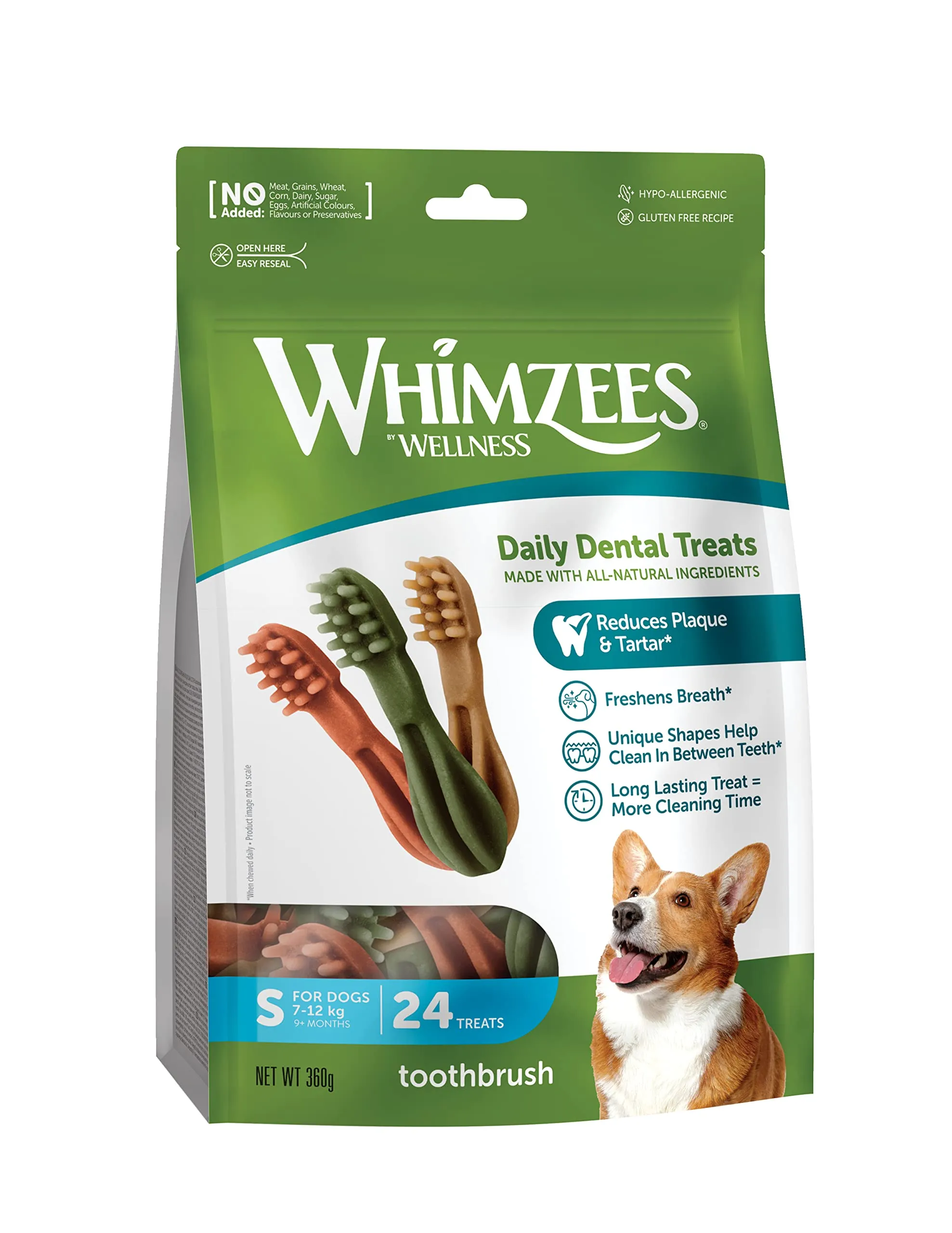 WHIMZEES Spazzolini da denti S, 24 Pezzi – Taglia S