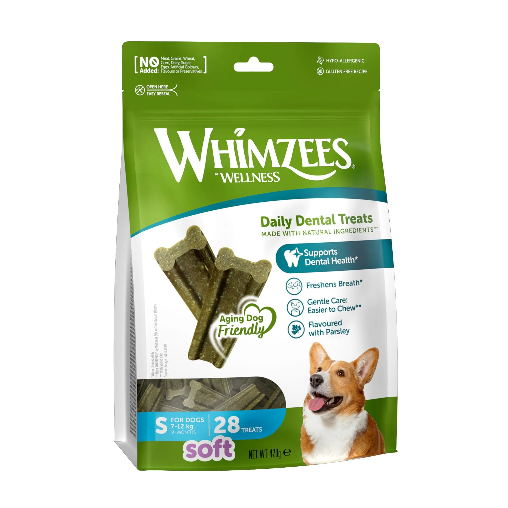 WHIMZEES Stix Soft S, 28 Pezzi – Taglia S