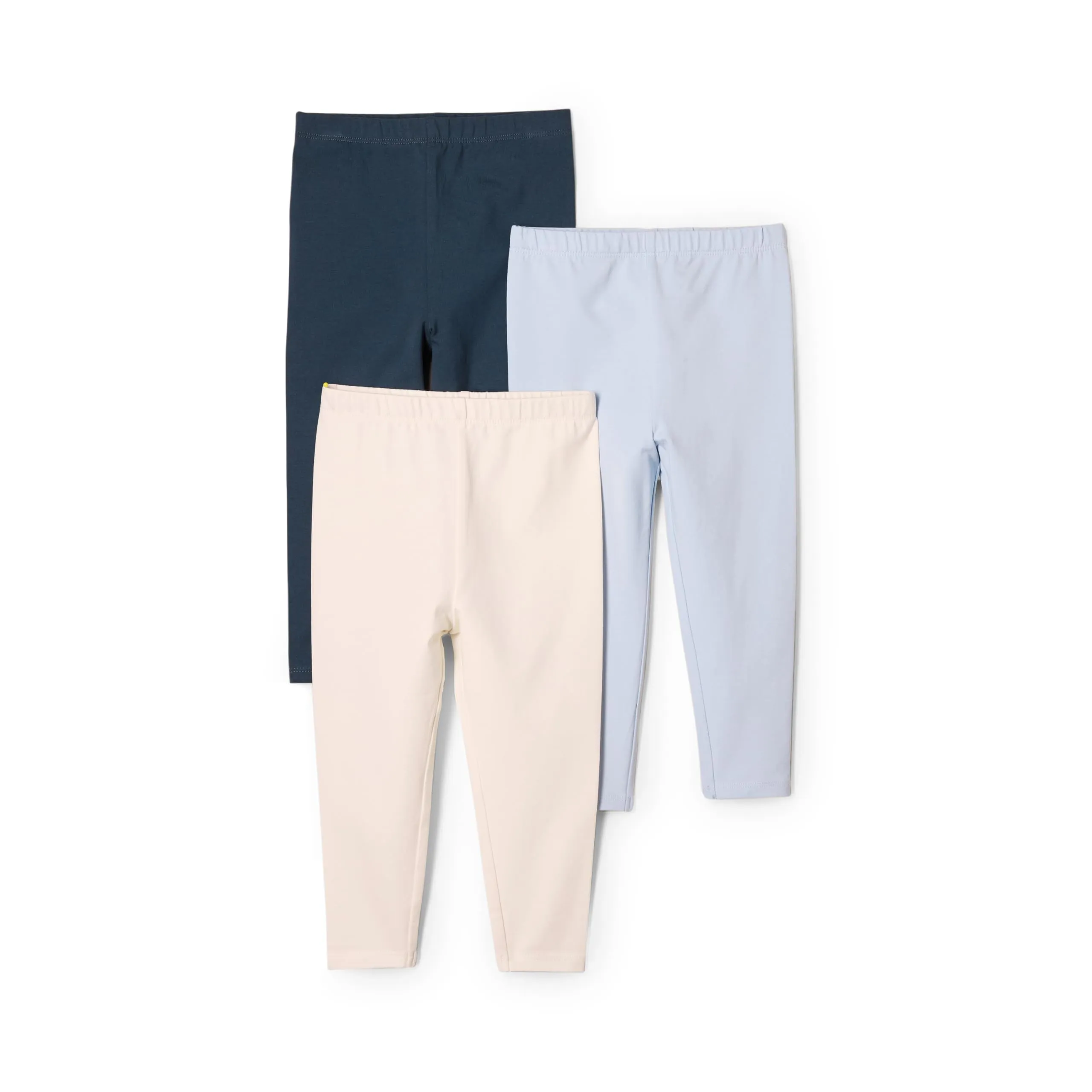 Amazon Essentials x Sofia Grainge Leggings alla Caviglia Traspiranti in Cotone Bambine e Ragazze, Confezione da 3, Avorio/Blu Chiaro/Blu Marino Scuro, 6-9 Mesi