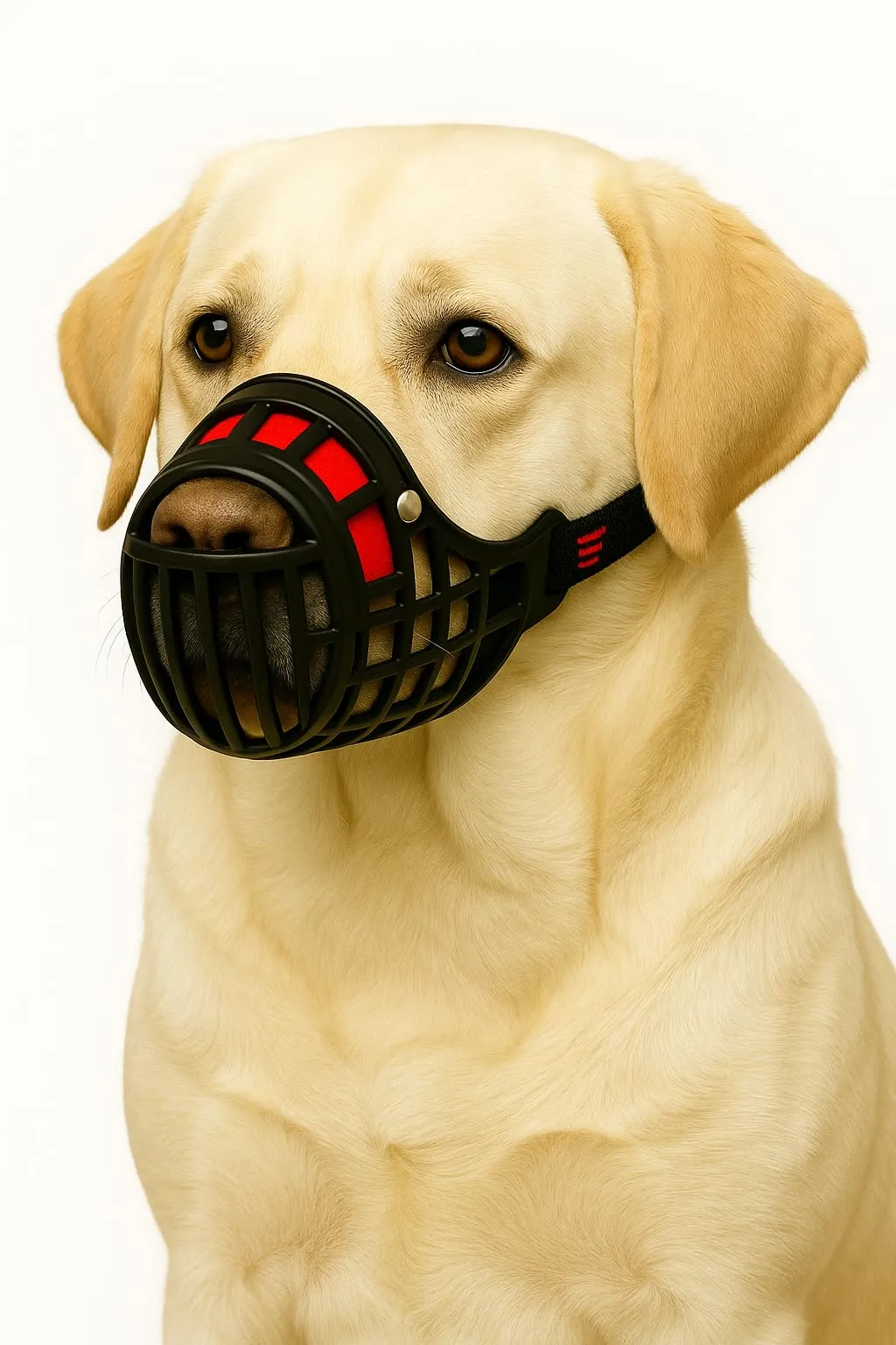 Museruola per cani – museruola cani taglia L – in plastica leggera e regolabile – comfort e sicurezza – per passeggiate, addestramento e viaggi – Flamingo Museruola Silas L