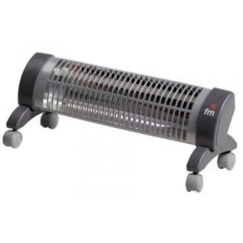 Stufa Elettrica al Quarzo FM 2302-R 1.200W con Antiribaltamento e Ruote