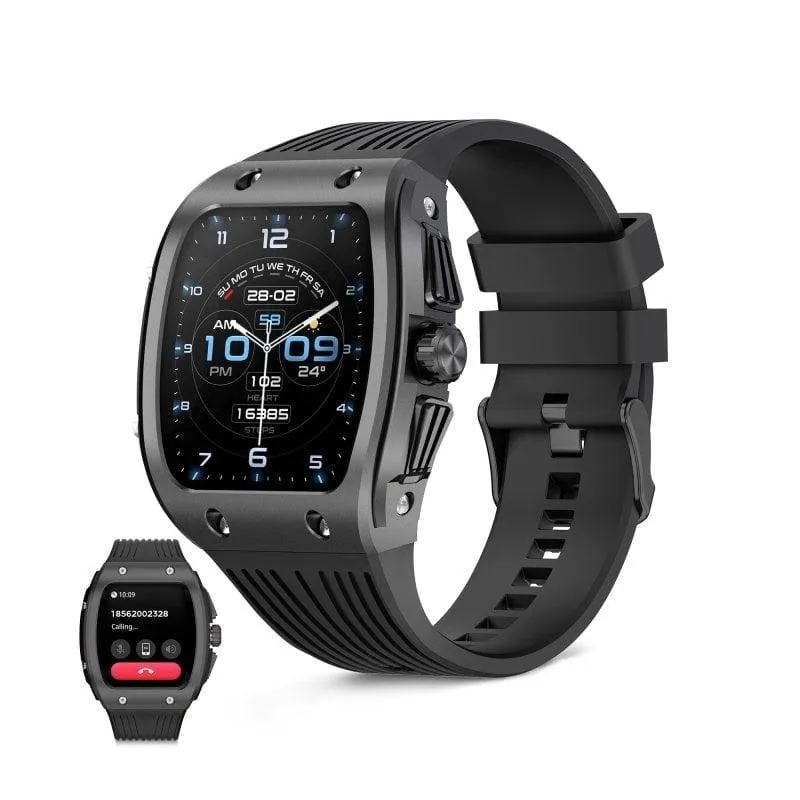 Ksix Hero 2 Bluetooth 44mm IPS Grigio Cassa Zinco Cinturino Nero IP68 7 Giorni Autonomia