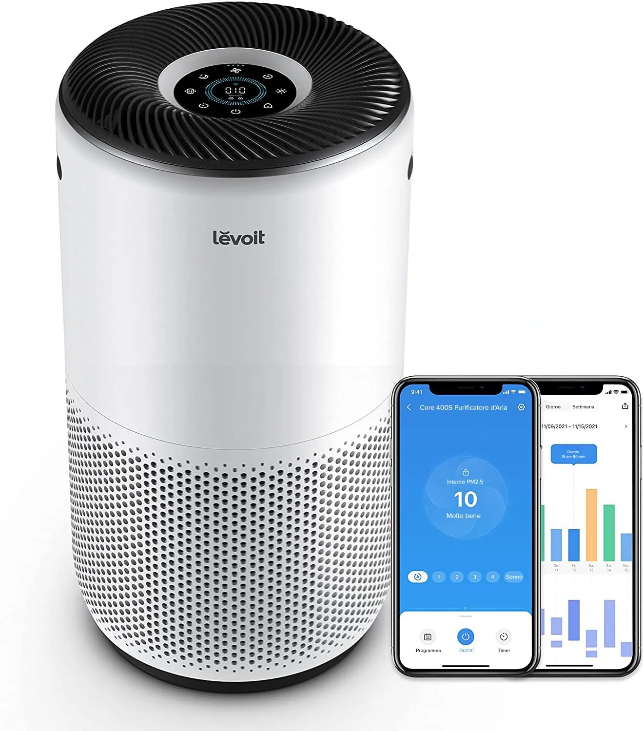 Levoit Purificatore d'Aria Smart con Display PM2.5, CADR 433m³/h, 90㎡