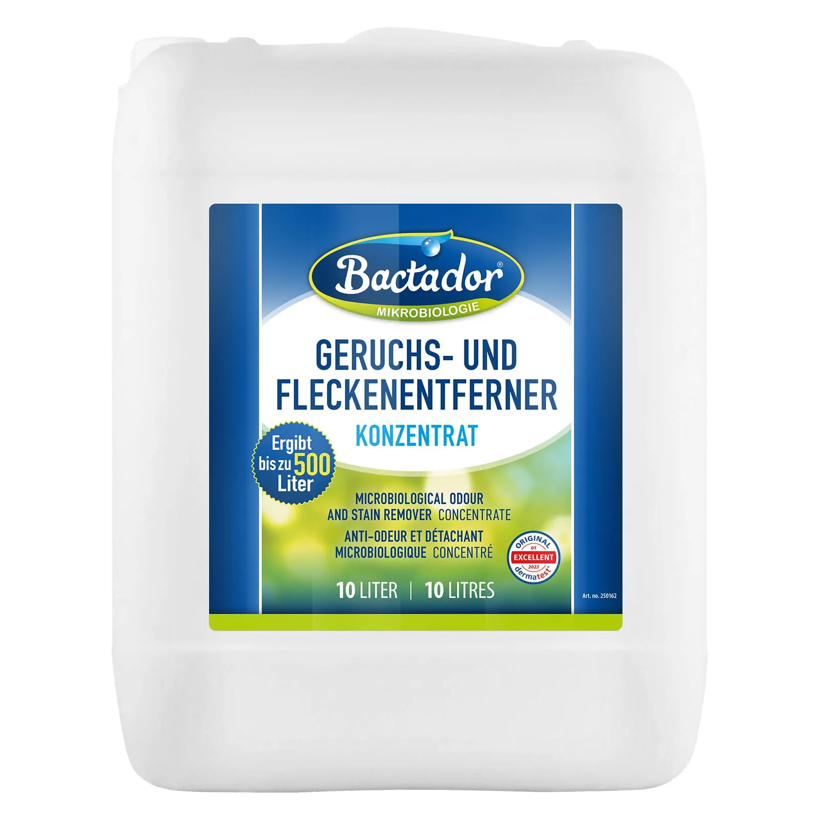 Bactador Anti-Odore E Smacchiatore Microbiologico 10 Litri - Concentrato - Detergente Enzimatico Biologico Contro Il Sudore, Gli Odori Degli Animali - Per La Casa, L'Auto E L'Ambiente Animale