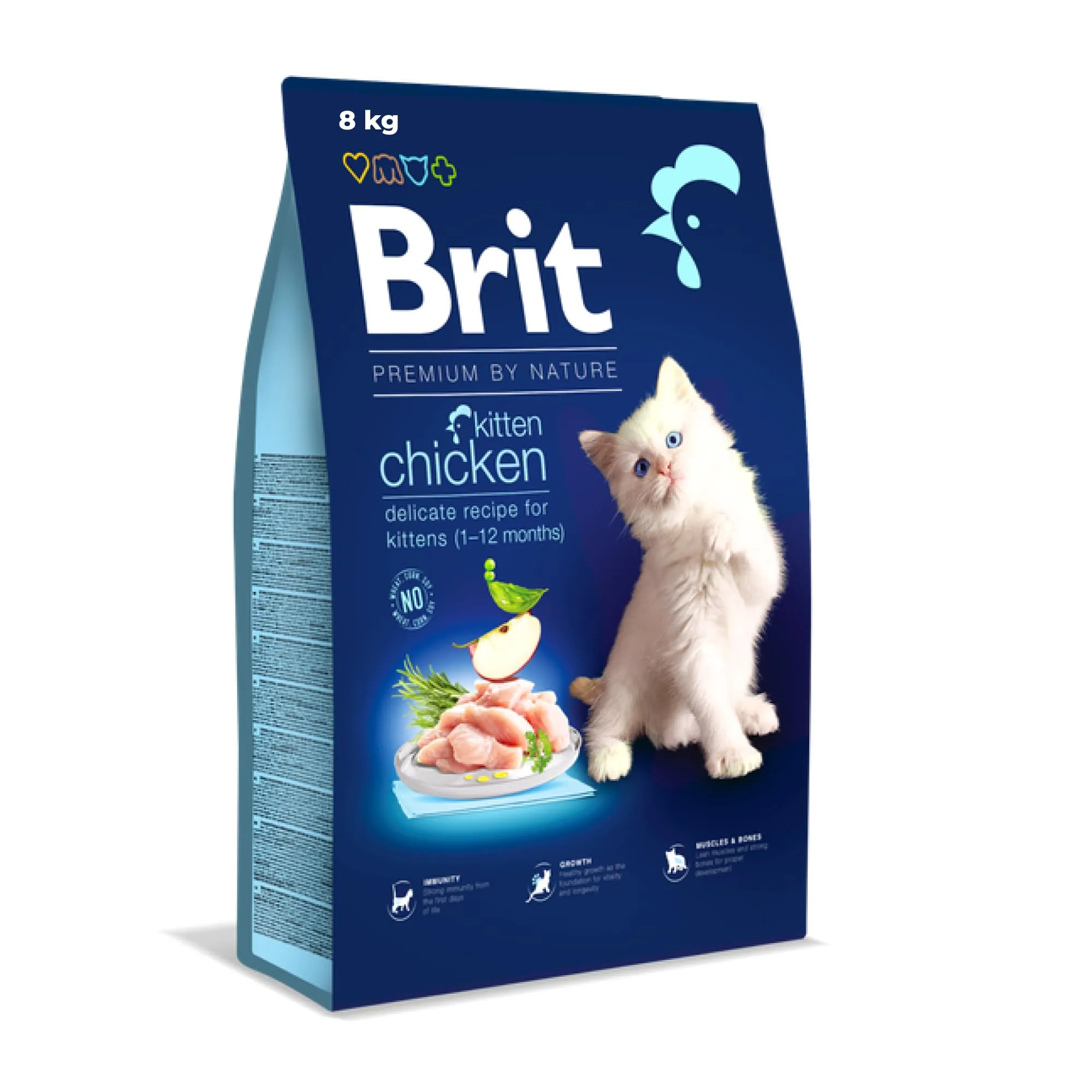 Brit Premium - Cibo Secco per Gattini e Gatte in Allattamento, Pollo, 8 kg
