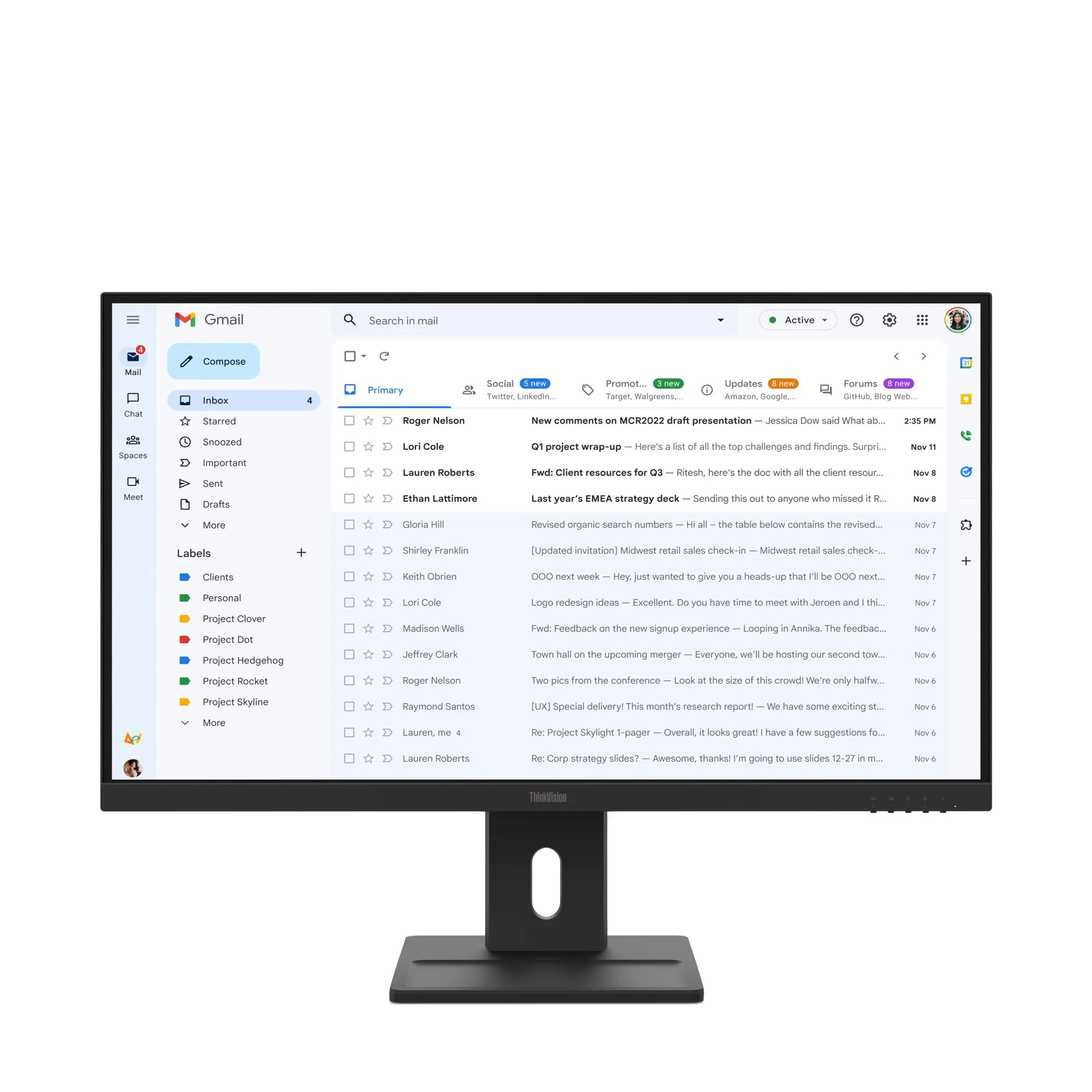 Lenovo Monitor 27 Led Ips 16:9 Fhd 6Ms 300 Cdm Pivot Vga/Dp/Hdmi Multimediale E27-40