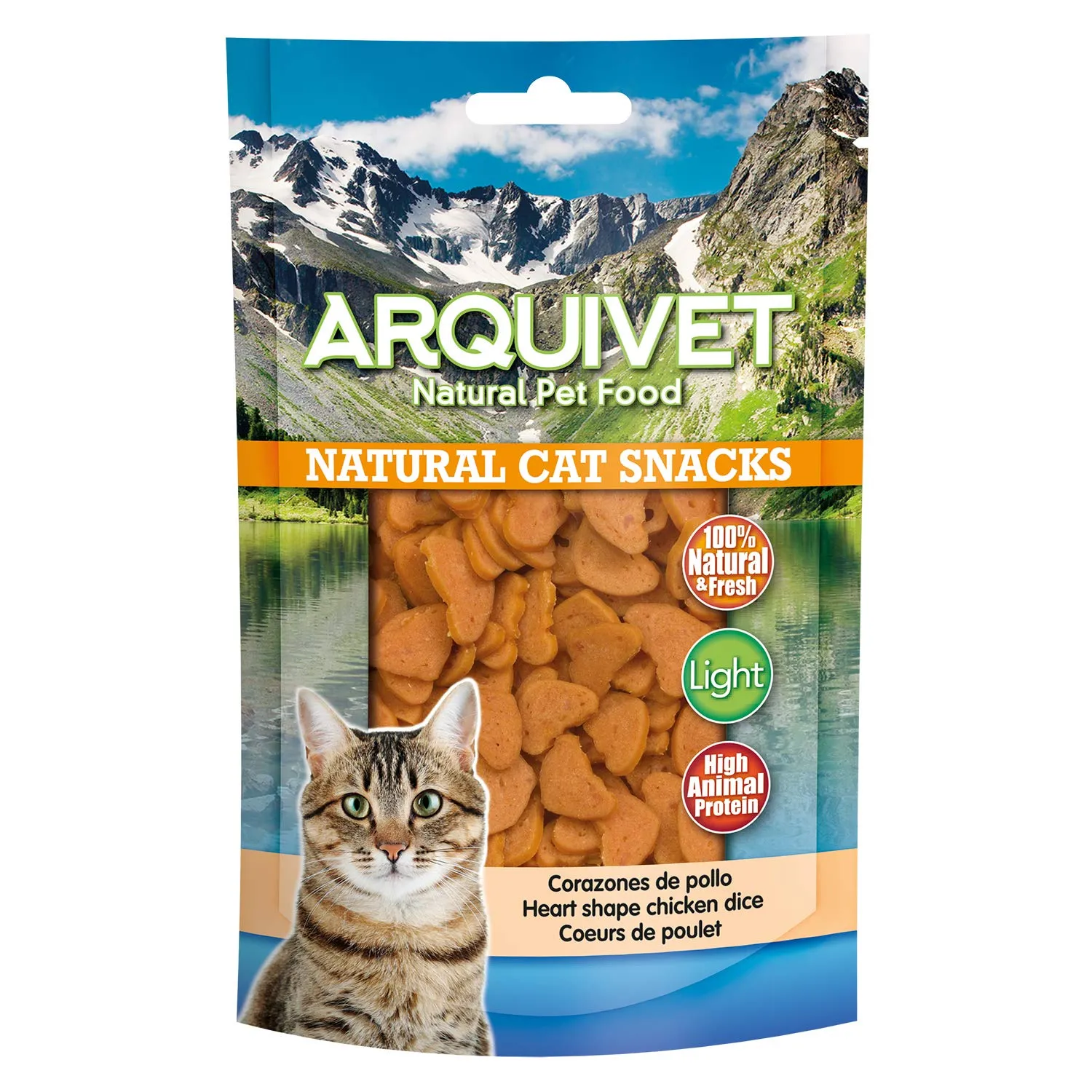 ARQUIVET Cuori di pollo - 50 gr - Snack 100% naturali per gatti - Prodotto a basso contenuto di grassi, leggero - Natural Cat Snacks