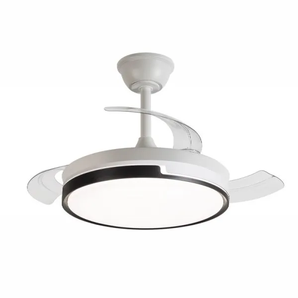 Ventilatore da soffitto Daewoo da 90 cm - 30 W - Pale retrattili - Luce LED integrata - Kit di installazione incluso - Ultra silenzioso - Timer - 6 velocità - Funzione reversibile - Bianco