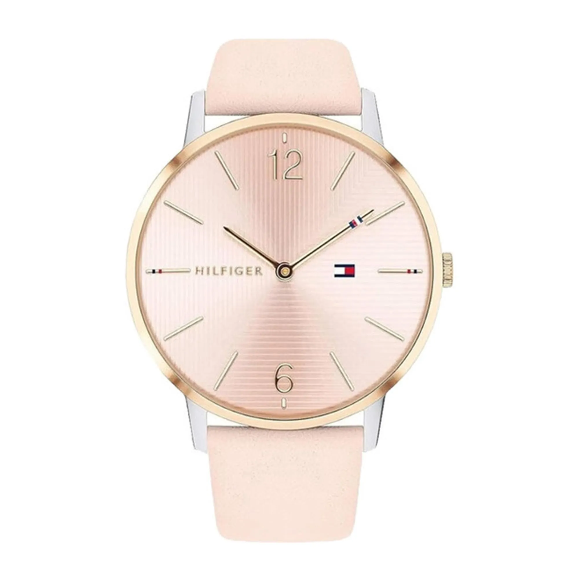 Tommy Hilfiger Orologio Analogico al Quarzo da Donna - Bracciale in Pelle Rosa, Quadrante Rosa Sole, Cassa da 41 mm, Resistente all'Acqua 3ATM - 1781973