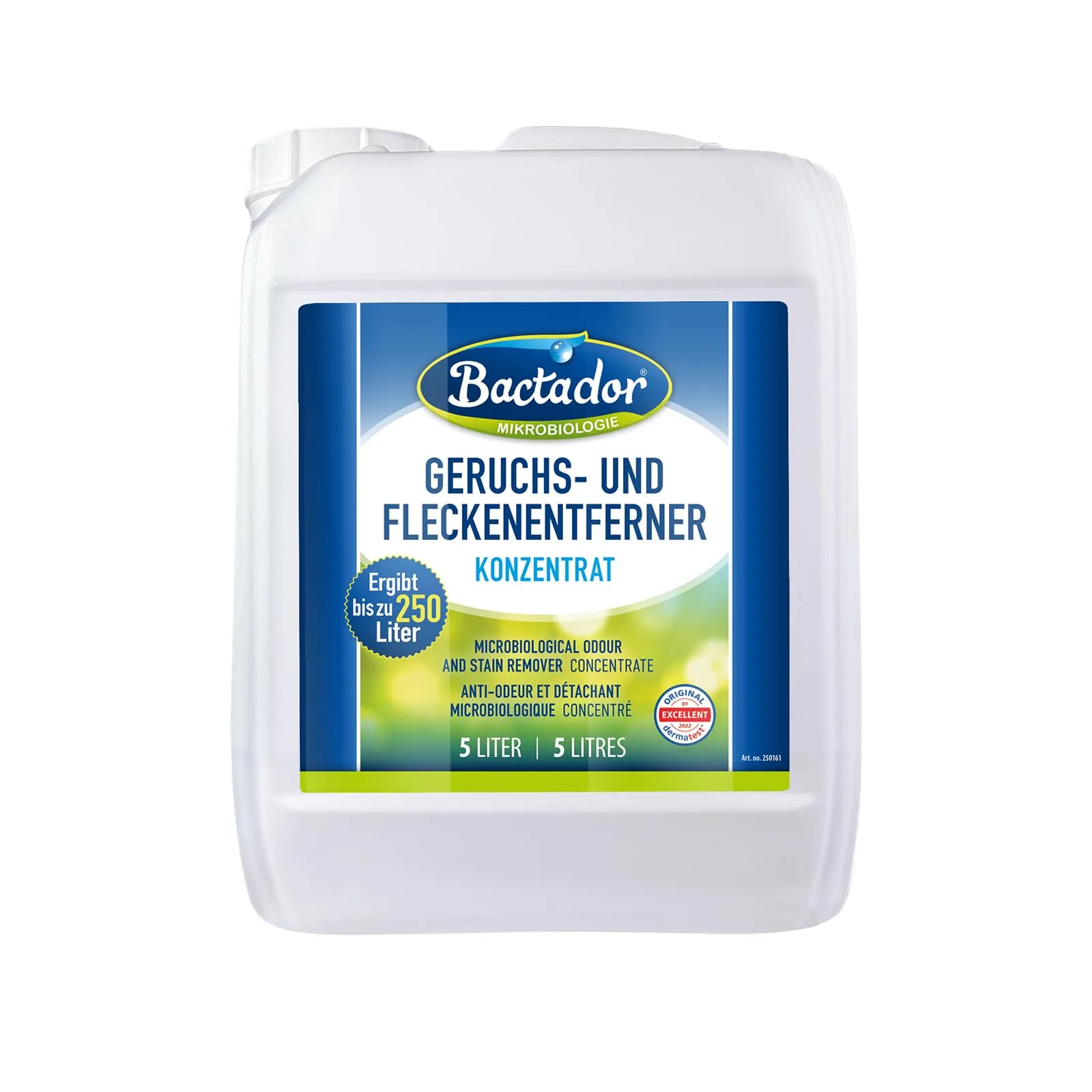 Bactador Anti-Odore E Smacchiatore Microbiologico 5 Litri - Concentrato - Detergente Enzimatico Biologico Contro Il Sudore, Gli Odori Degli Animali - Per La Casa, L'Auto E L'Ambiente Animale
