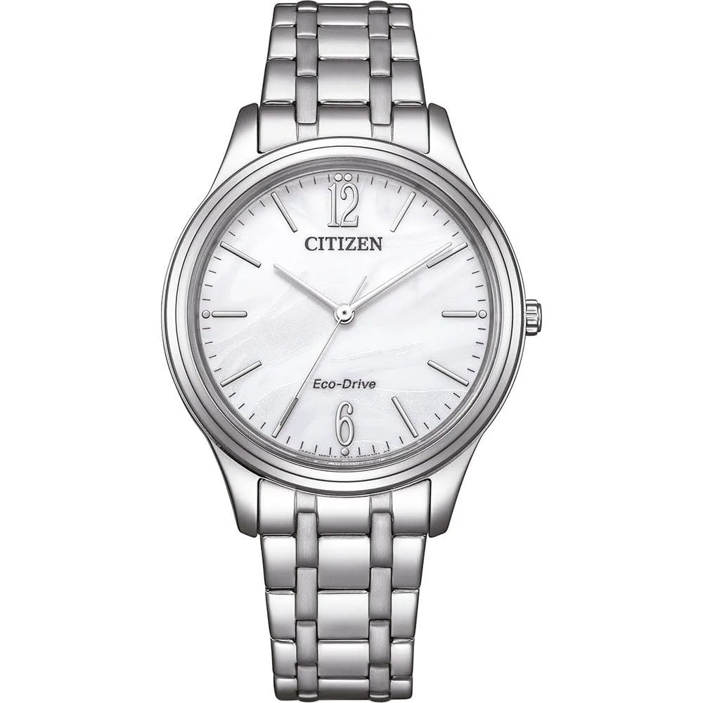 CITIZEN Eco-Drive Orologio solare da donna con cinturino in acciaio inox con diametro di 33 mm, diverse varianti, argento, Bracciale