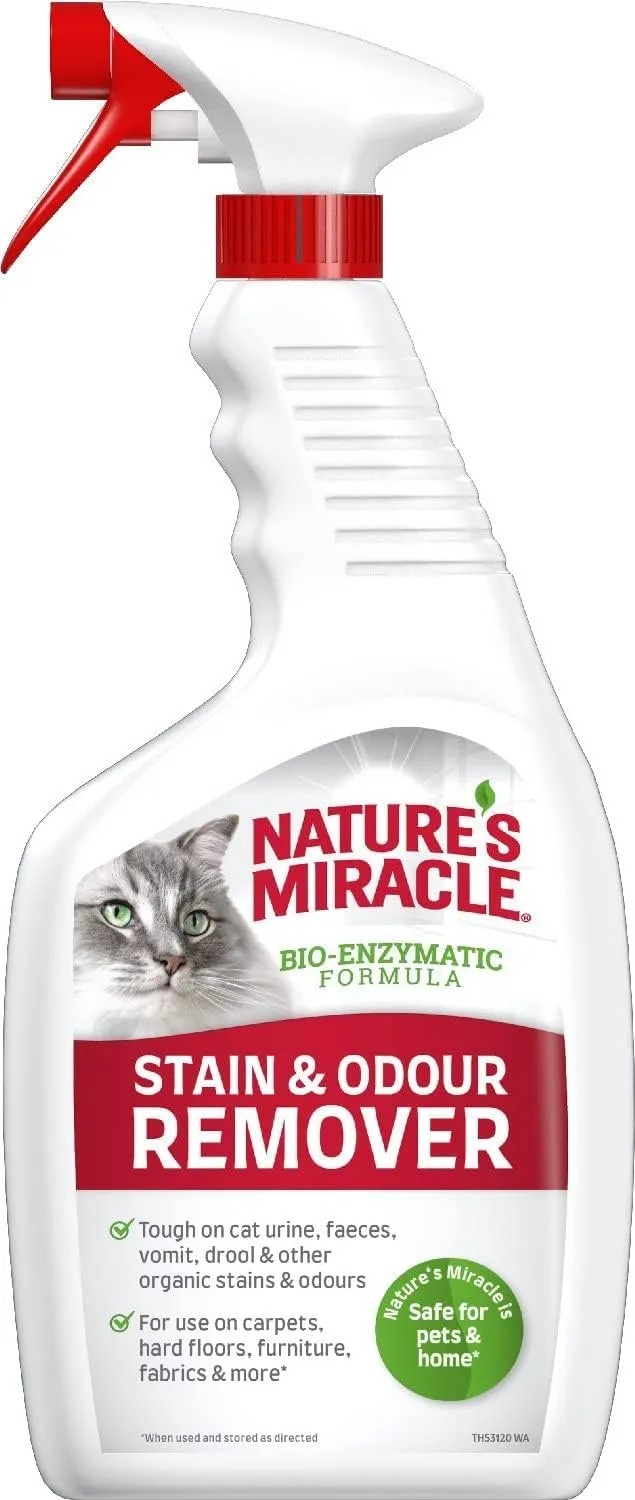 Nature´S Miracle Stain & Odour Remover per Gatti, Eliminare lo Sporco Quotidiano, Lieve Fragranza Agli Agrumi, 709 ml