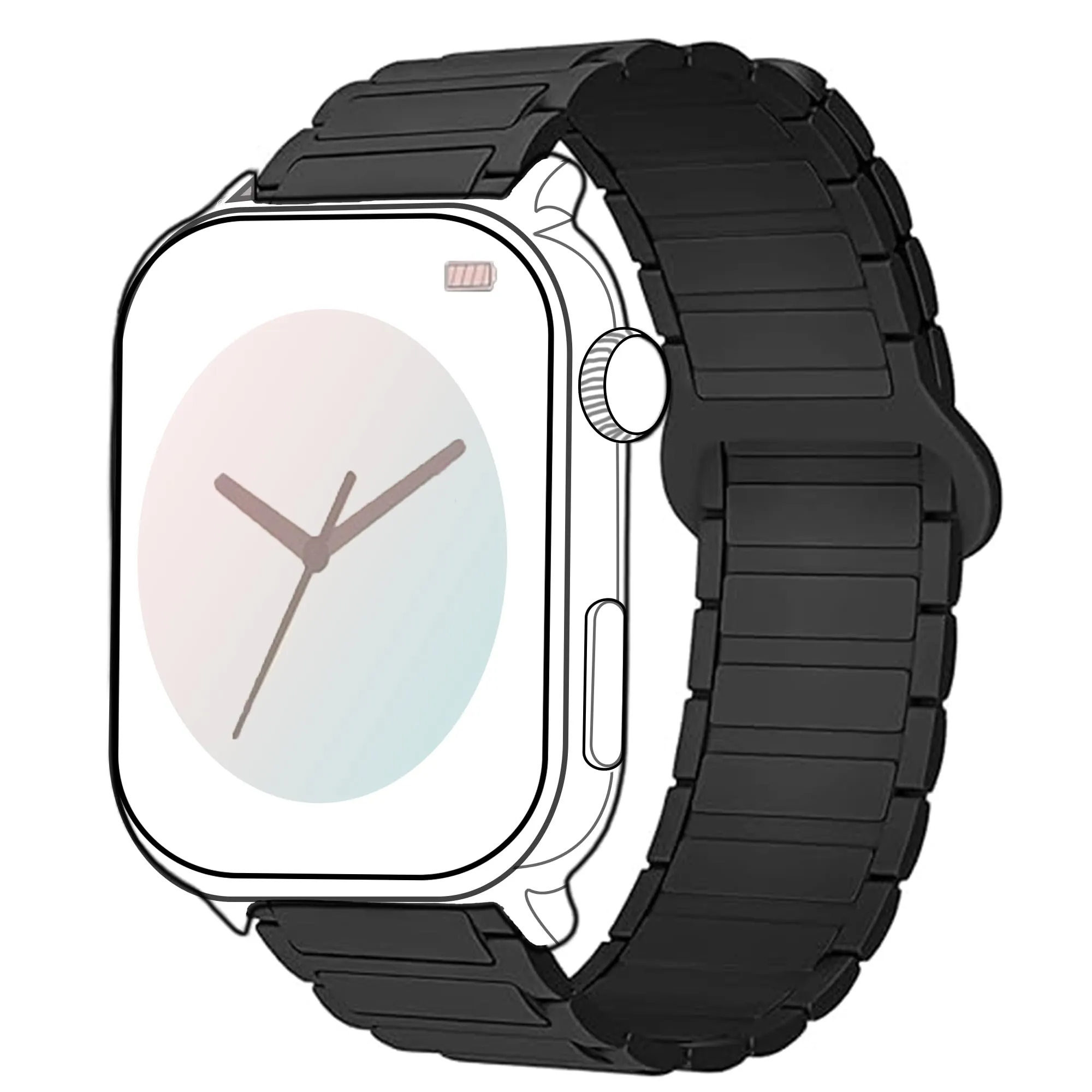 Blueshaweu Cinturino da 18 mm, 20 mm, 22 mm, compatibile con Ice-Watch, serie Ice Smart, morbido silicone, completamente magnetico, regolabile, compatibile con Smart Serie, 20mm, Silicone, Nessuna