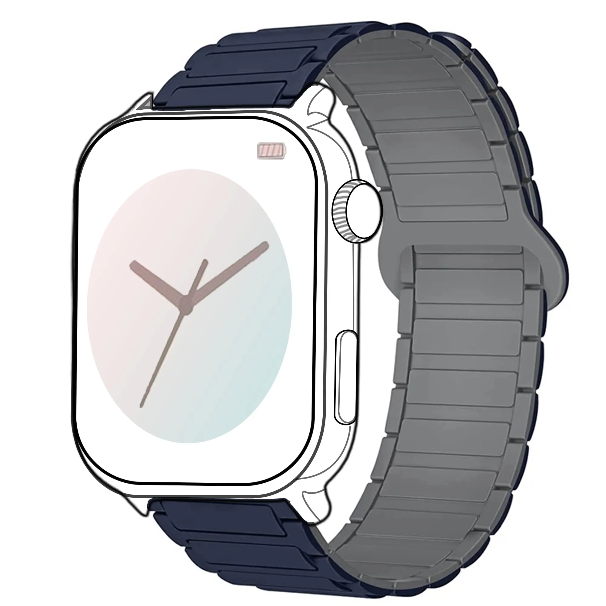 Blueshaweu Cinturino da 18 mm, 20 mm, 22 mm, compatibile con Ice-Watch, serie Ice Smart, morbido silicone, completamente magnetico, regolabile, compatibile con Smart Serie, 20mm, Silicone, Nessuna
