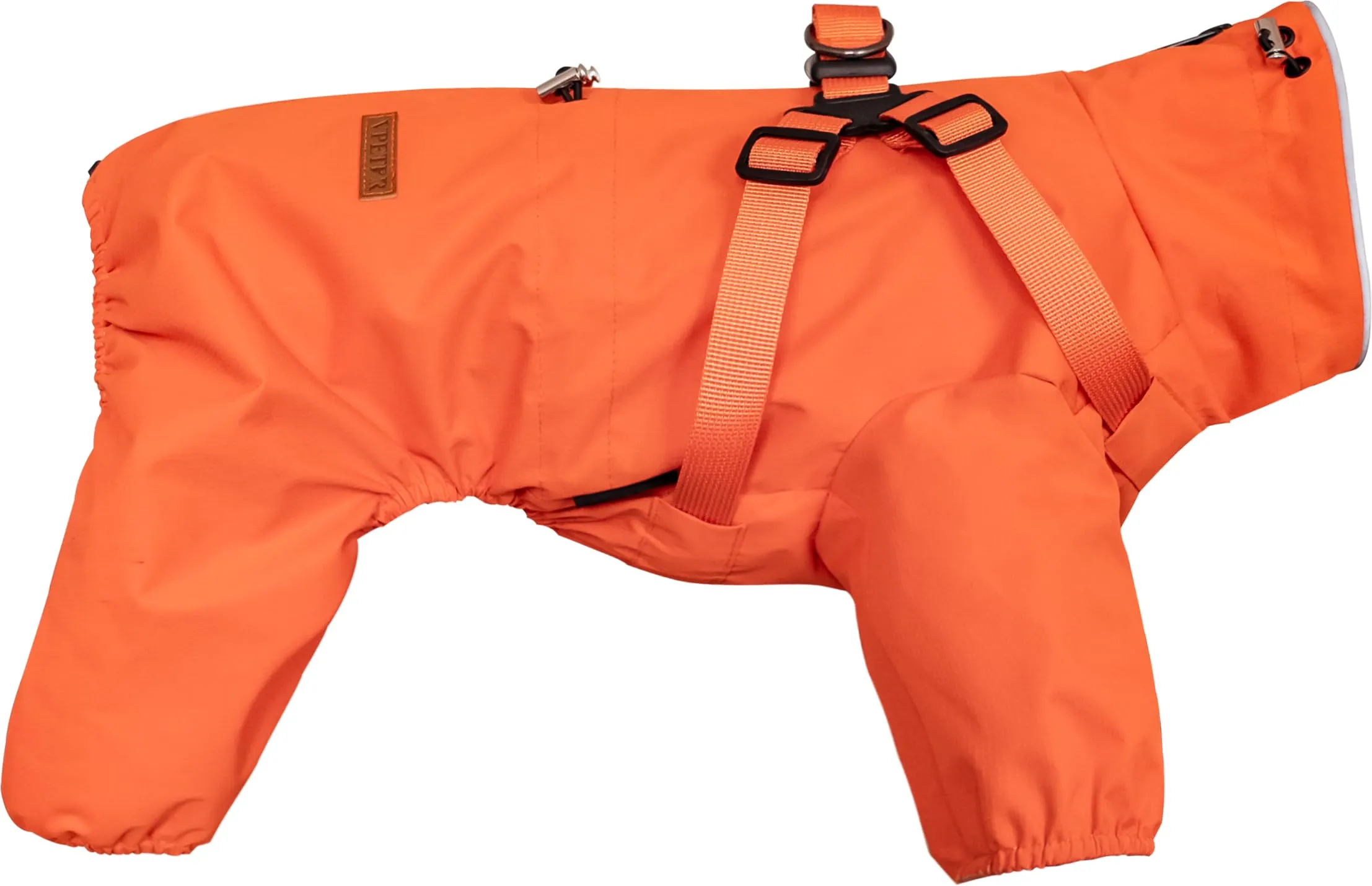 BT Bear Pettorina impermeabile per cani, giacca regolabile a 4 zampe con imbracatura riflettente, tuta impermeabile per cuccioli e cani di piccola taglia, arancione, M