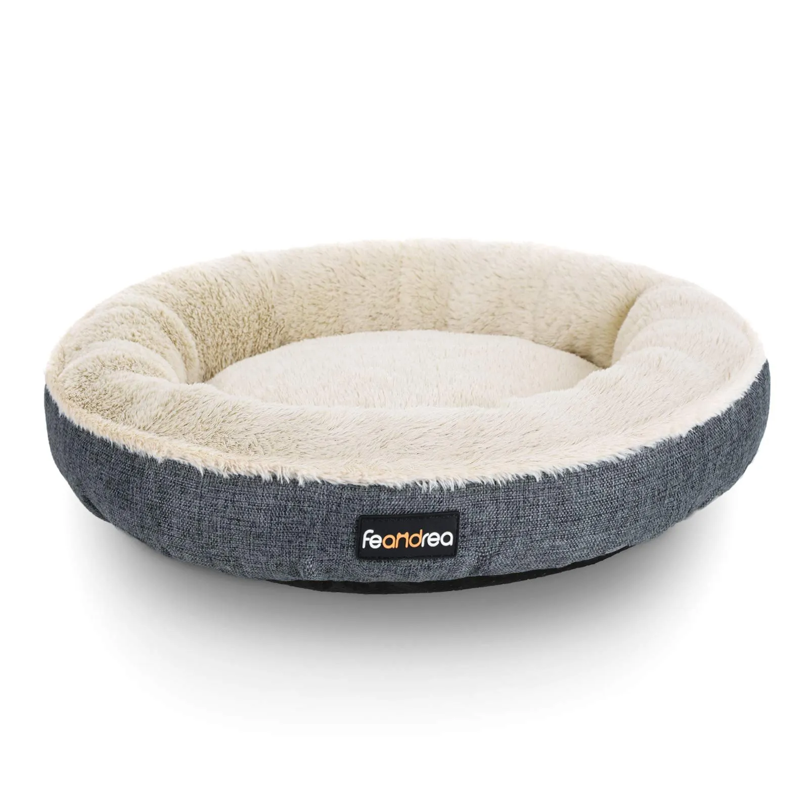 FEANDREA Cuccia per Cani Gatti, Forma di Ciambella 65 cm, Scuro Grigio PGW065G01