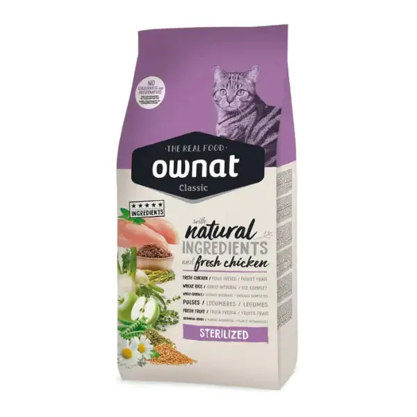 Ownat Classic Cat Sterilised con pollo fresco 15 kg - Croccantini per gatti