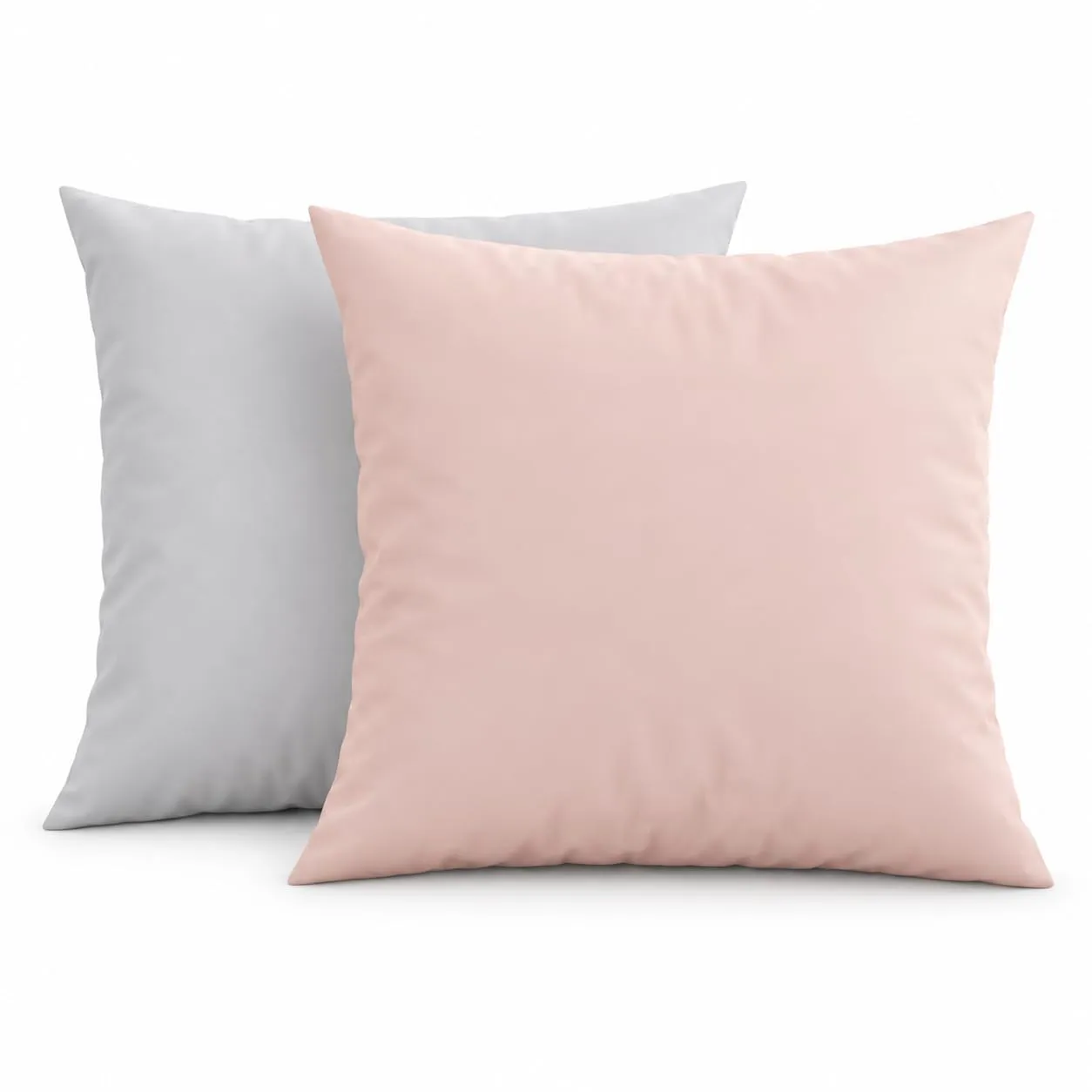 PETTI Artigiani Italiani - Coppia di Federe Cuscino 60x60 cm in Microfibra, Cuscini Arredo Camera da Letto, Divano, Set 2 Fodere Copricuscino, Federa Double Face Cipria Grigio Chiaro