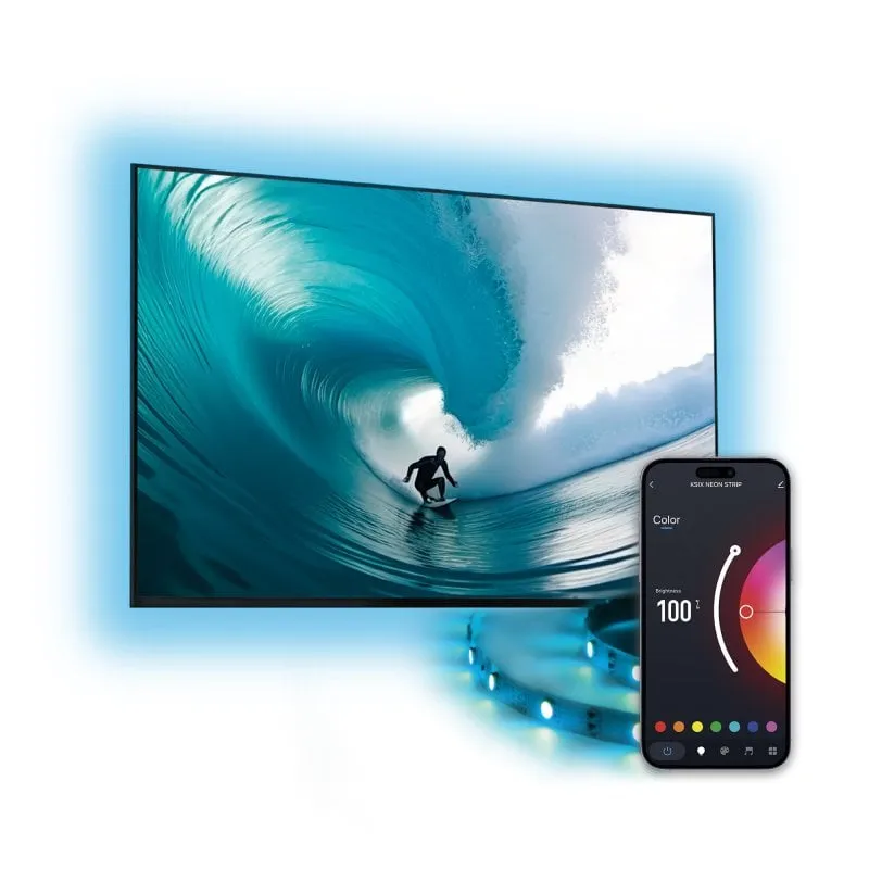 Ksix Striscia Smartled per TV Cuttable 480 Lm App Compatibile Alexa Google Home Siri Rgb fino a 70" 2m