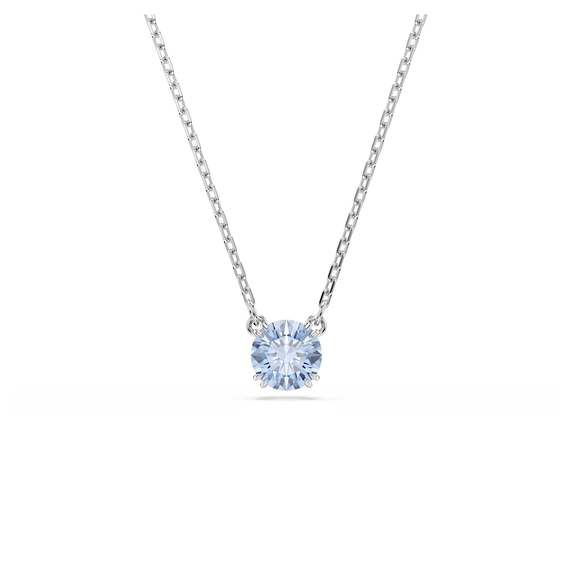 Swarovski Pendente Stilla, Taglio Round, Blu, Placcato rodio
