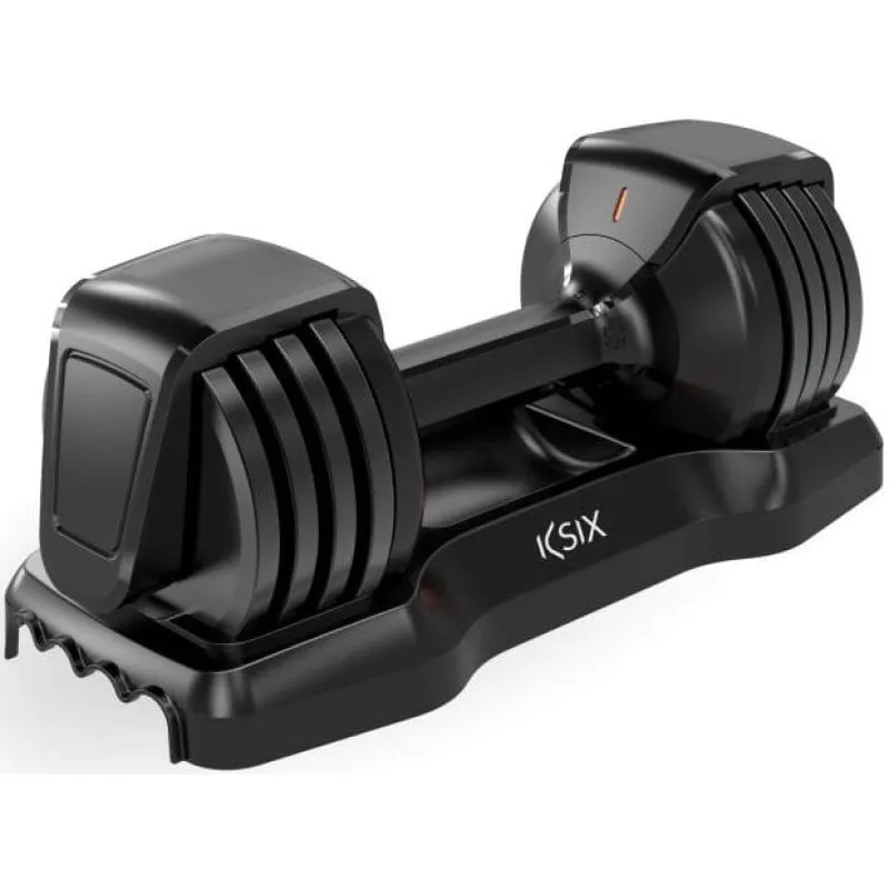 Manubrio regolabile Ksix da 11 kg, acciaio Q235. 8 dischi inclusi, impugnatura ergonomica, design compatto