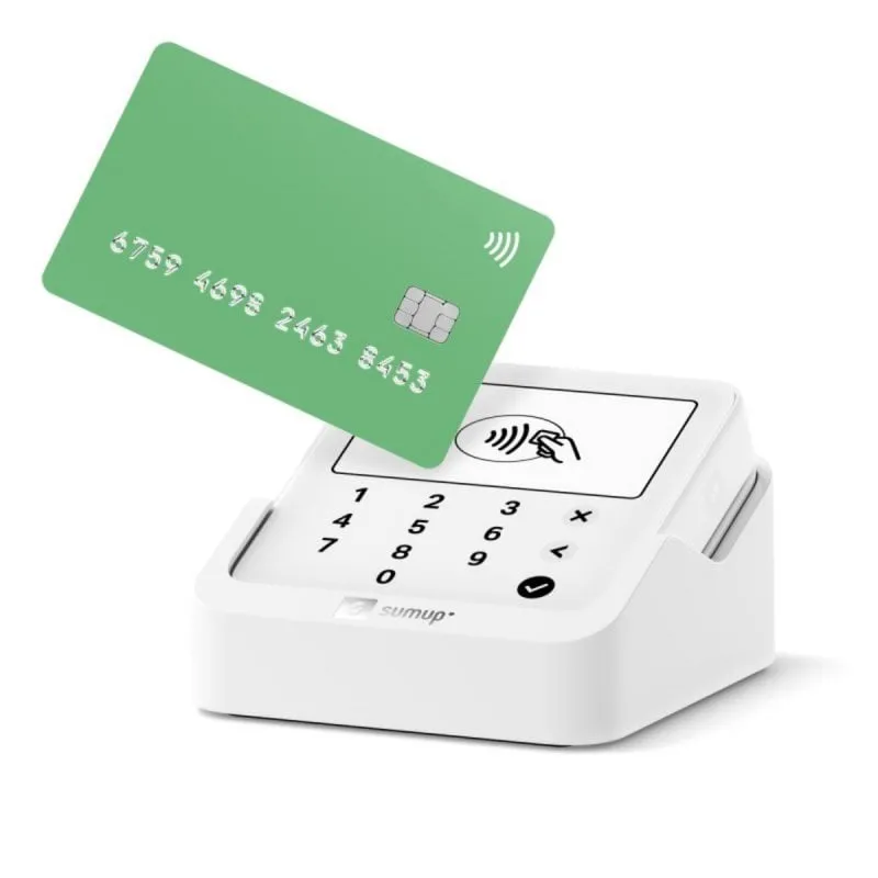 Terminale POS Sumup Solo Lite con Bluetooth e Base di Ricarica Bianco