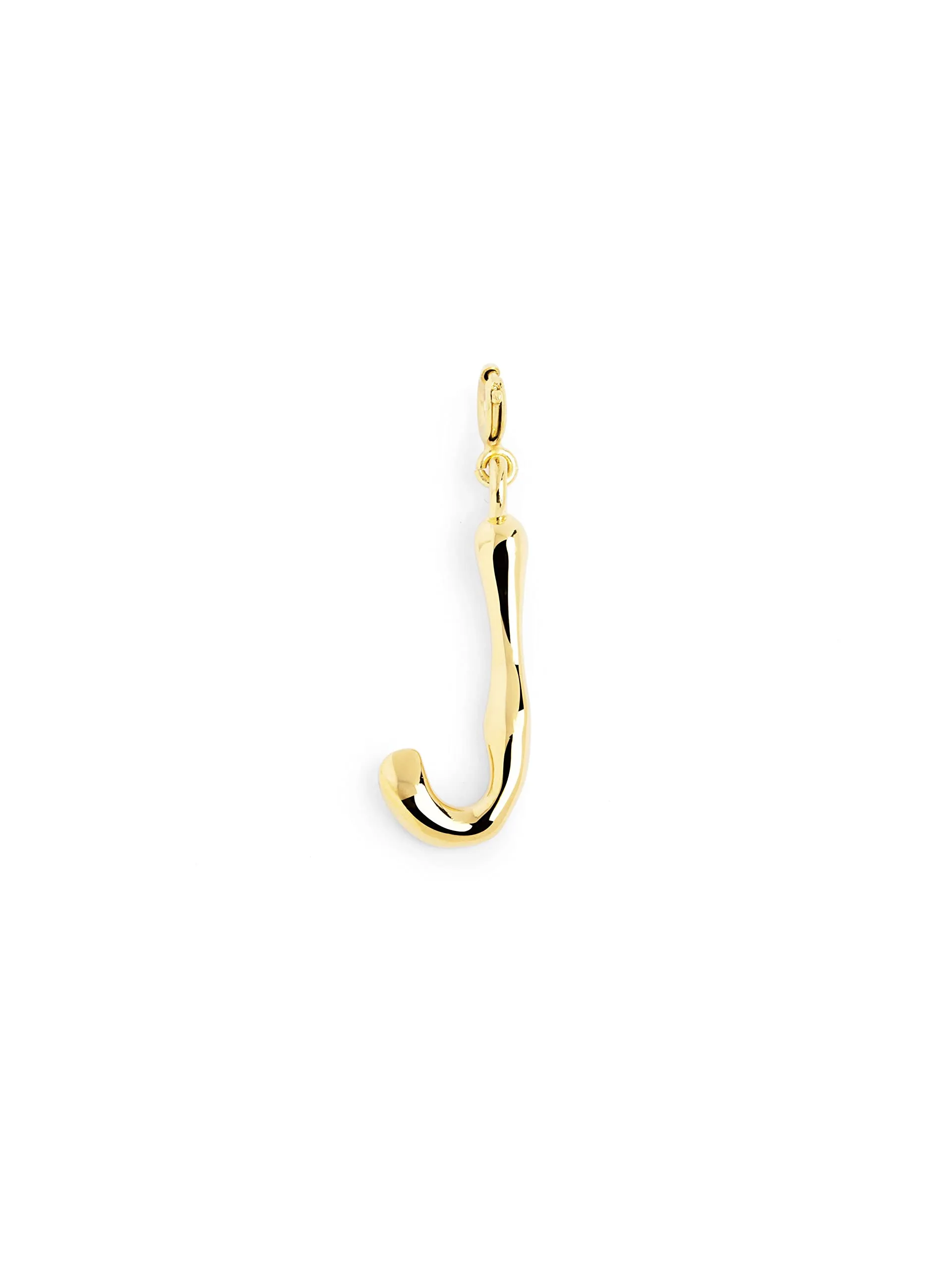SINGULARU - Charm Letter XL. Pendente Iniziale in Ottone con Finitura Placcata Oro 18Kt. Combinabile con Collana. Gioielli da Donna. Lettera J