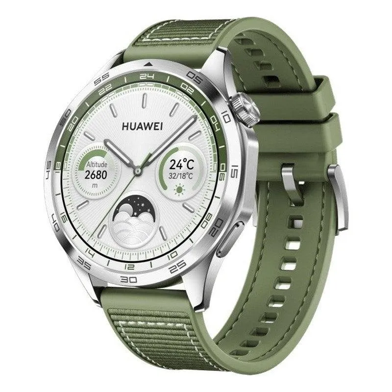 Huawei WATCH GT 4 Bluetooth GPS NFC 46mm AMOLED Verde Acciaio Inox Resistenza Acqua 5ATM