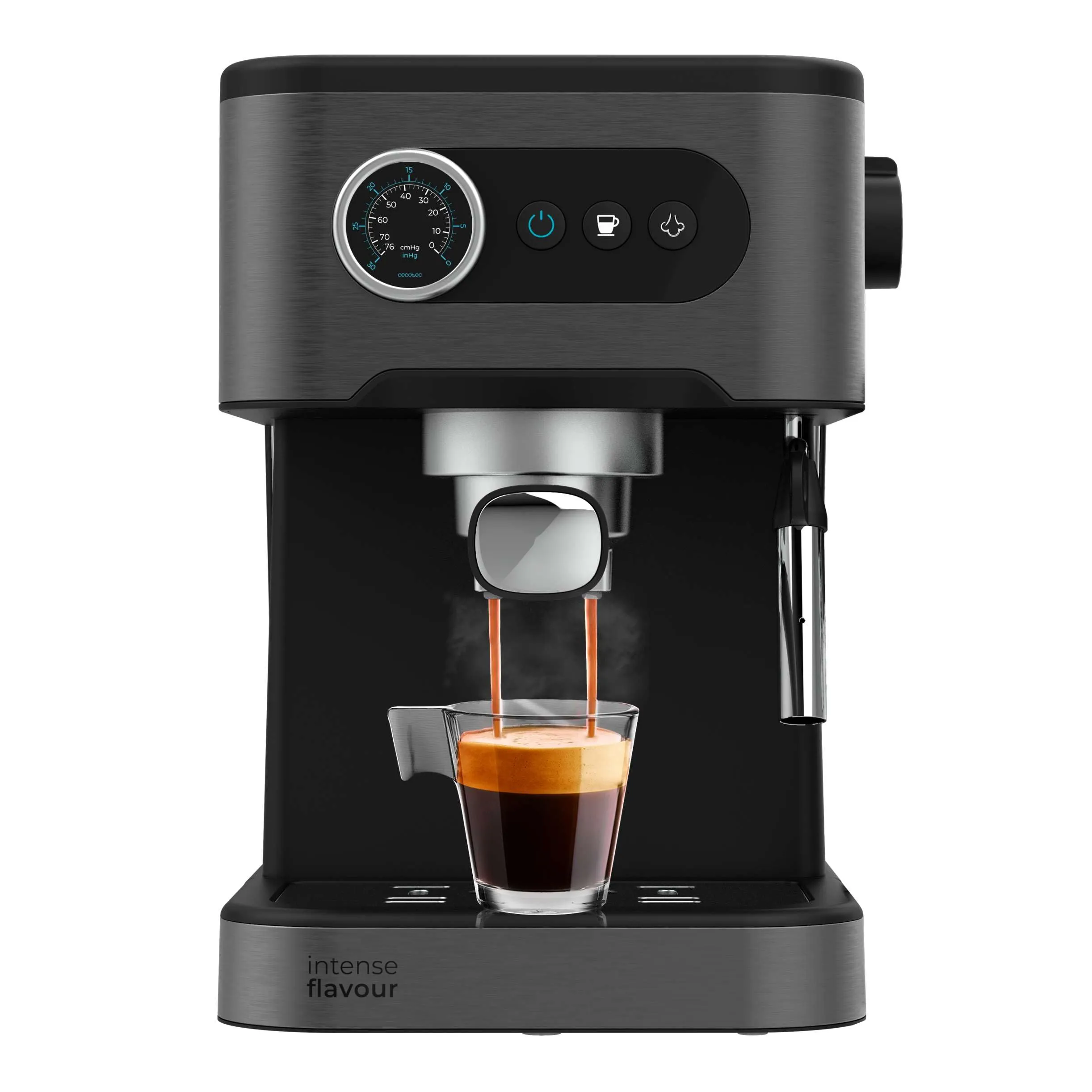 Cecotec Macchina da Caffè Espresso Power Espresso 20 Pro. 20 Bar di Pressione, Beccuccio Vapore Orientabile, Serbatoio D'Acqua 1,5L. Caffè Espresso e Cappuccino di Alta Qualità A Casa.