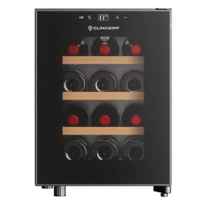 Cantinetta Climadiff CUVEE12 12 Bottiglie Hybrid Freestanding Nero LED