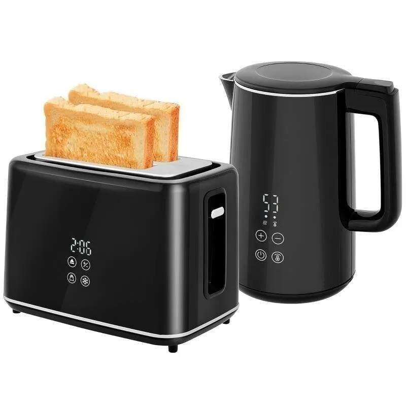 Set tostapane e bollitore Welltin 2200 W 1,5 L 7 livelli Nero