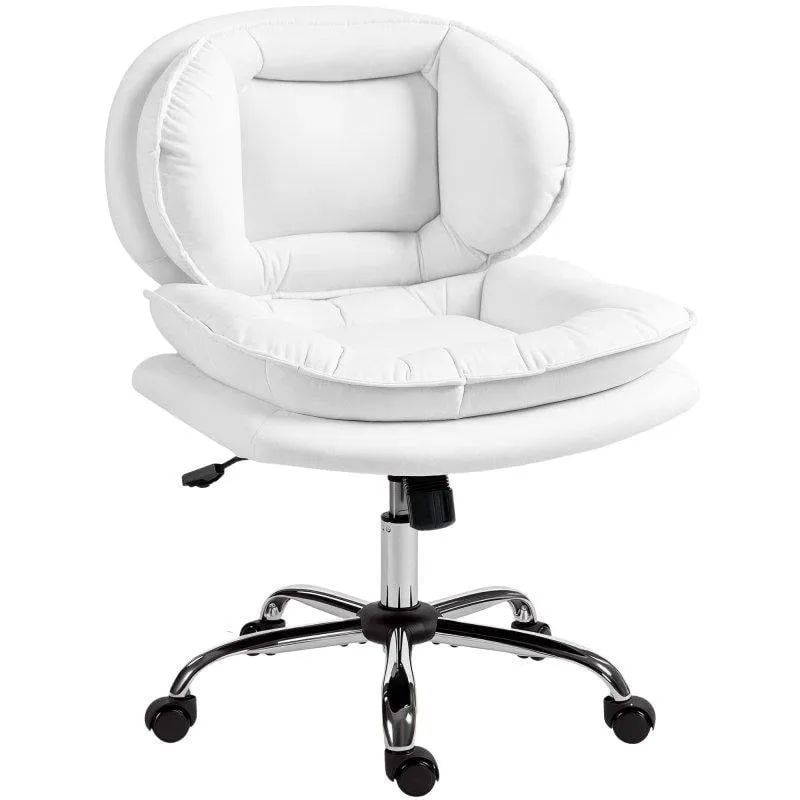 Sedia da Ufficio Welltin 921-887V00WT Bianca Sedile Largo Girevole 120kg