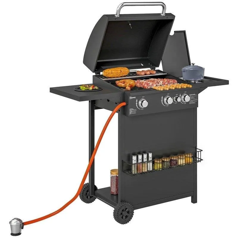 Barbecue a gas Welltin 3 bruciatori e bruciatore laterale