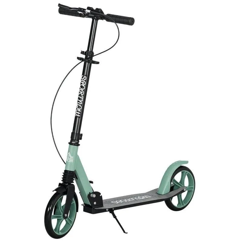 Monopattino pieghevole Welltin doppio freno manubrio regolabile verde