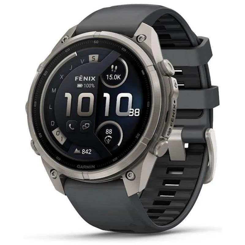 Garmin fenix 9 Pro AMOLED LTE 47mm Titanio Grigio Cinturino Silicone