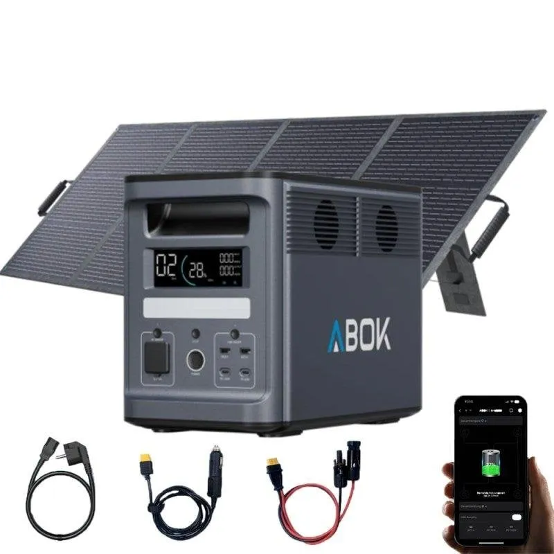 Stazione di energia ABOK Ark2000 + PV200 1536Wh 8 porte Batteria LiFePO4 Solare